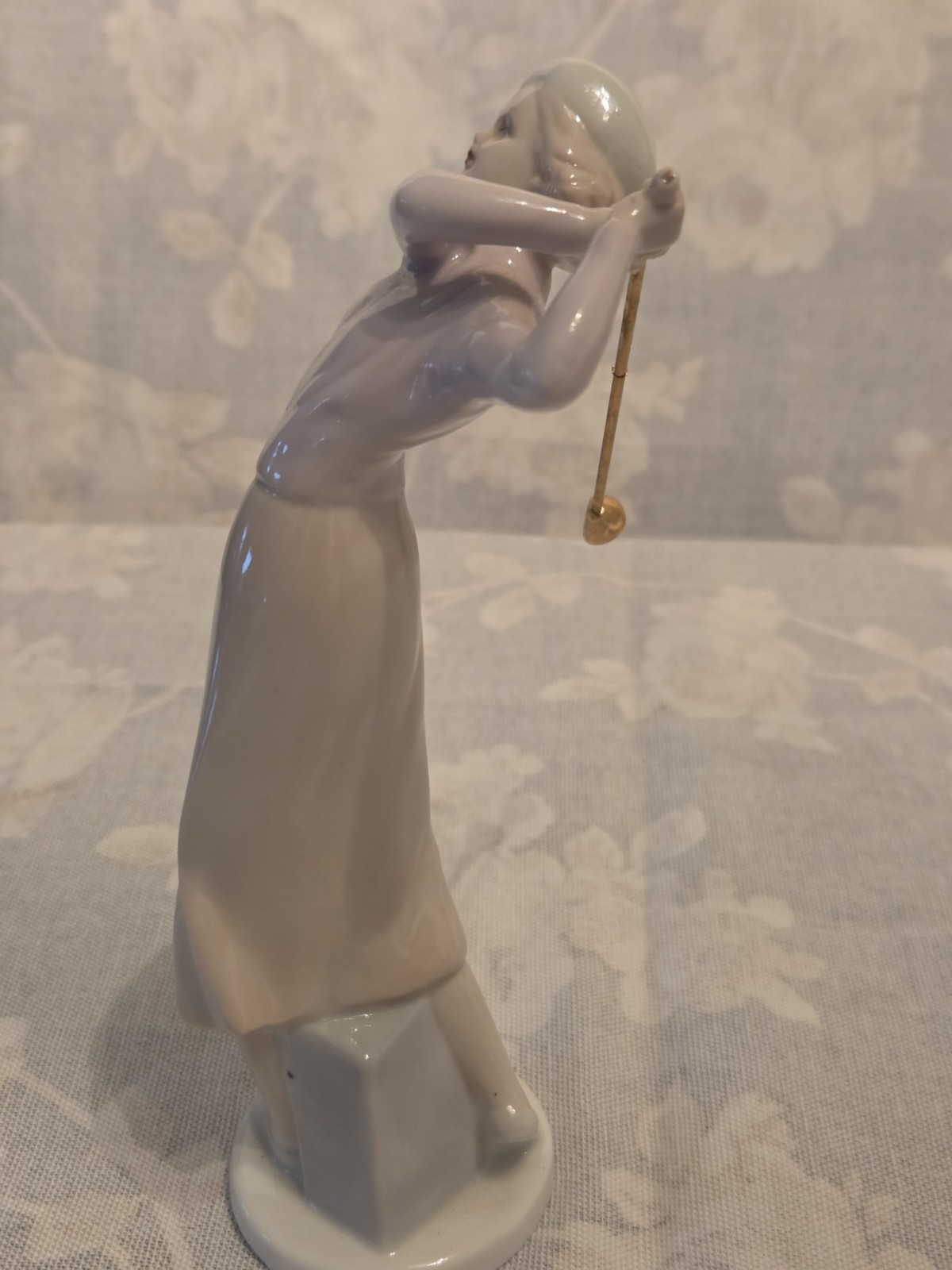 RUSS Lady Golfer Porcelain Figurines Set of Two Lady Golfers