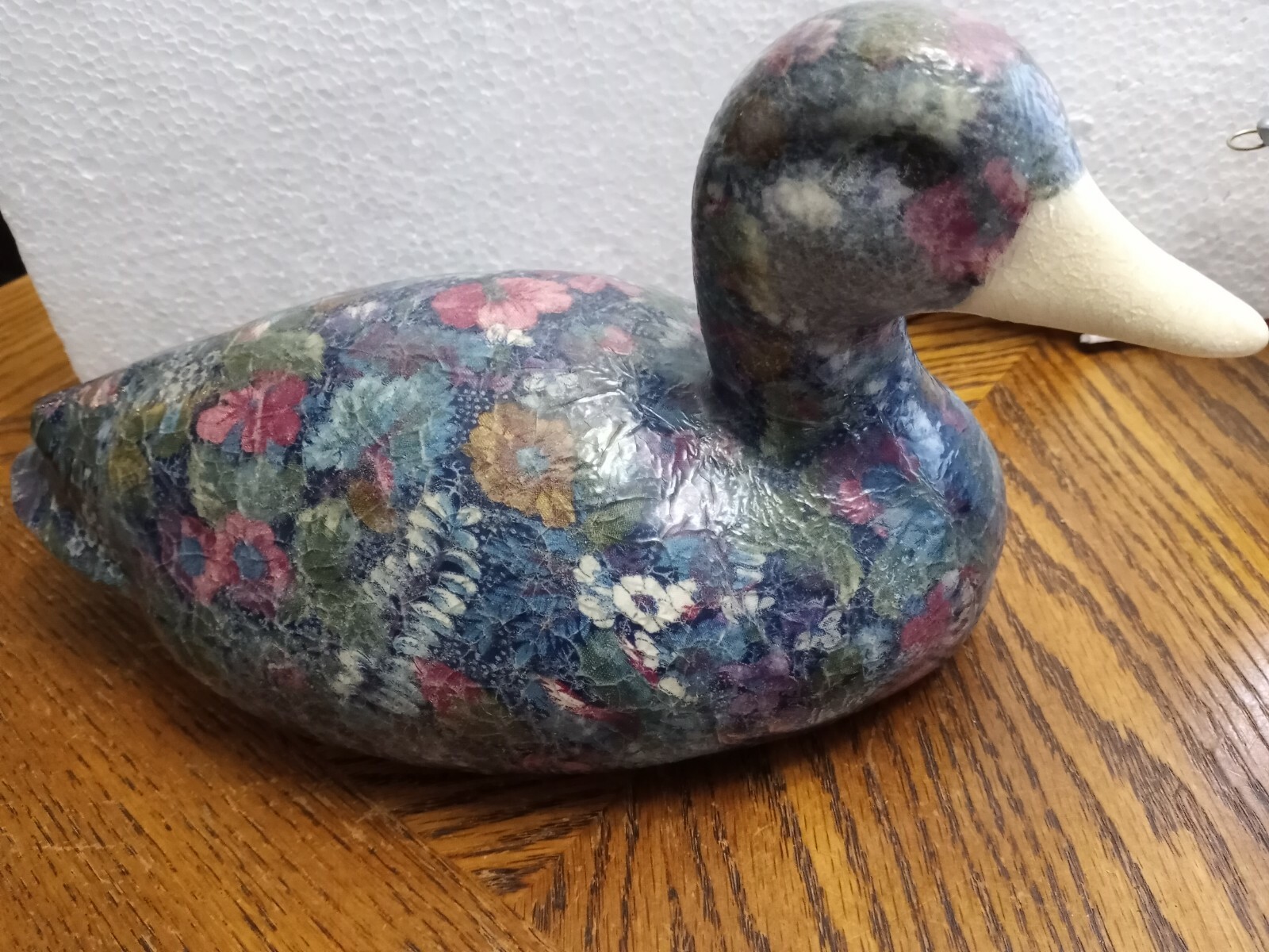 Vintage Decoupage Duck Blue Floral