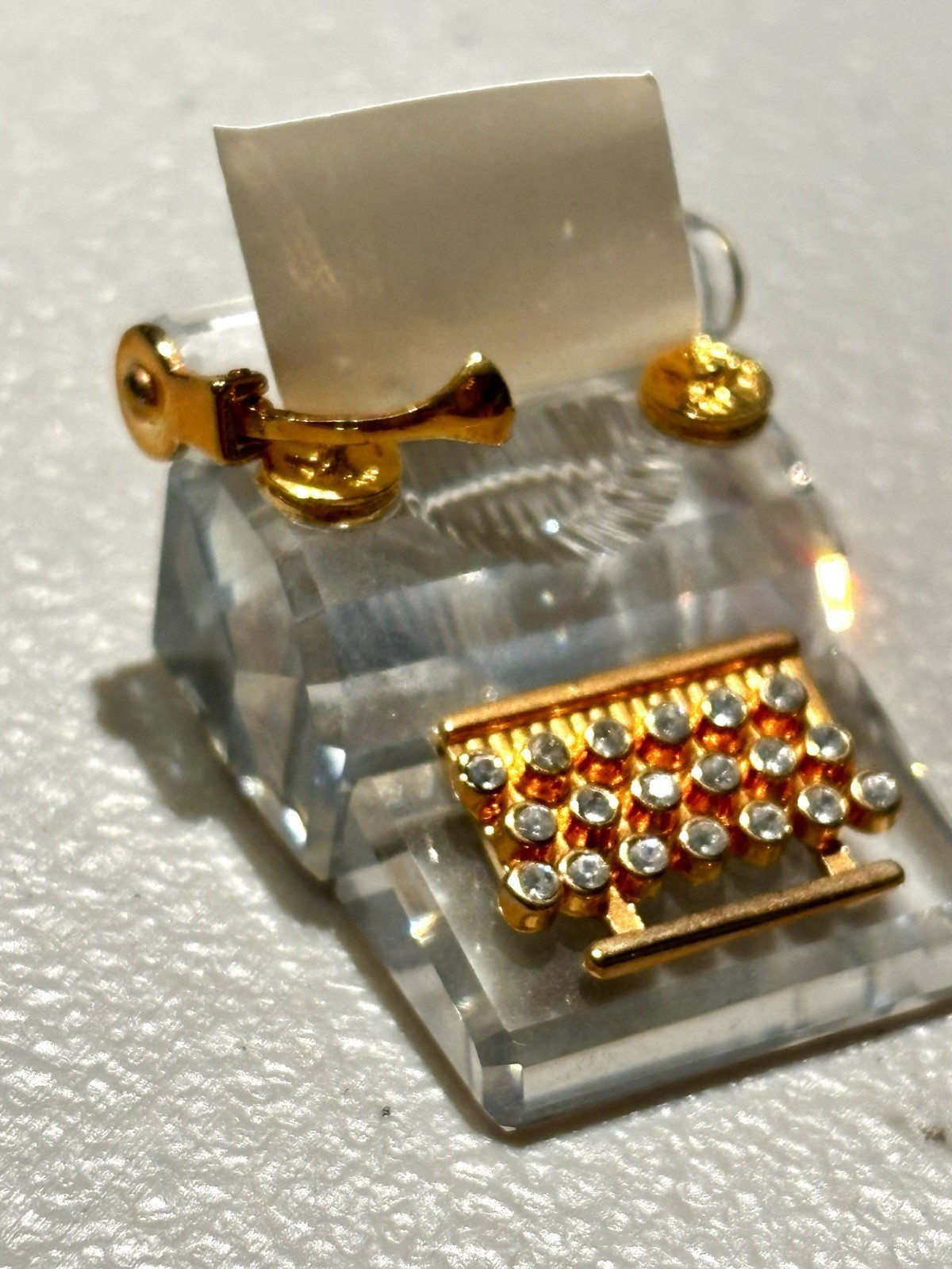 Swarovski Crystal Memories Typewriter faceted crystal w 18k gold-plated metal