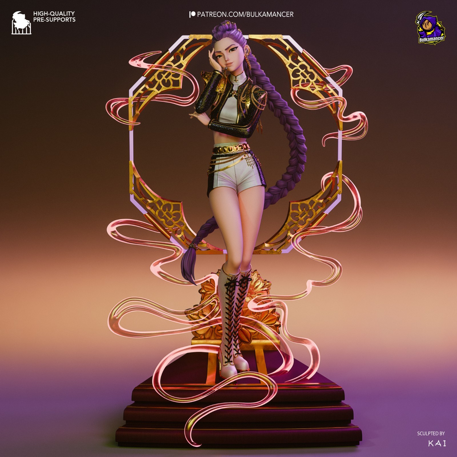 Rumi – K-Pop Demon Hunters 1/8 Scale Figure Statue 3D Print Model Kit Unpainted