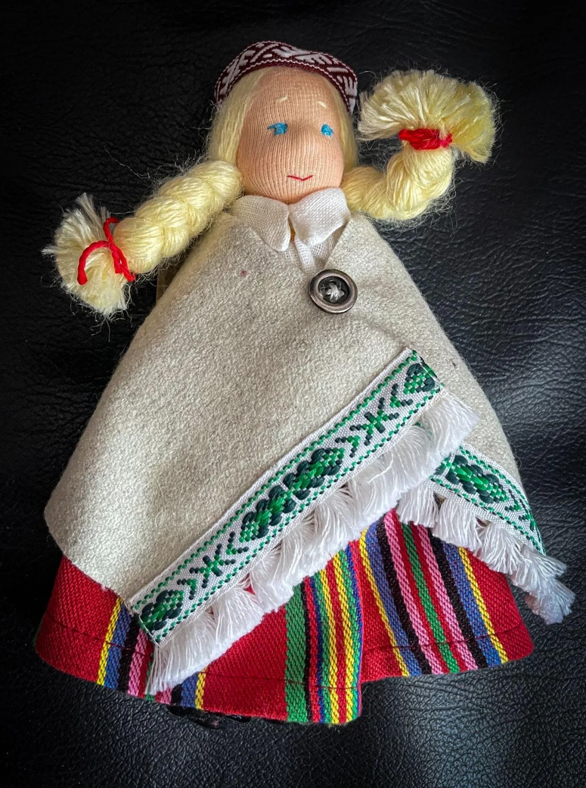 Baltic Folk Latvian Girl, Handmade Traditional Clothing Doll, Latvia Hand Sown
