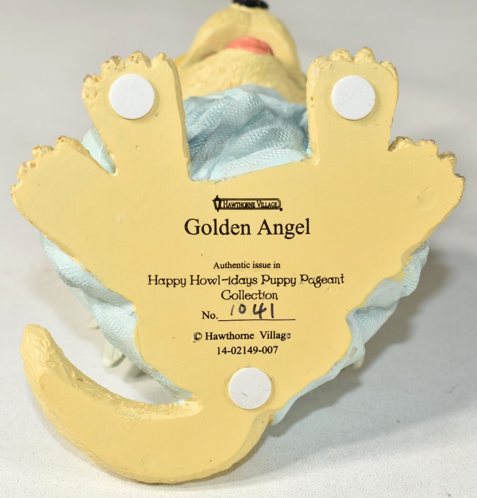 Hawthorne Village Happy Howl-idays Puppy Pageant Golden Angel Dog Nativity