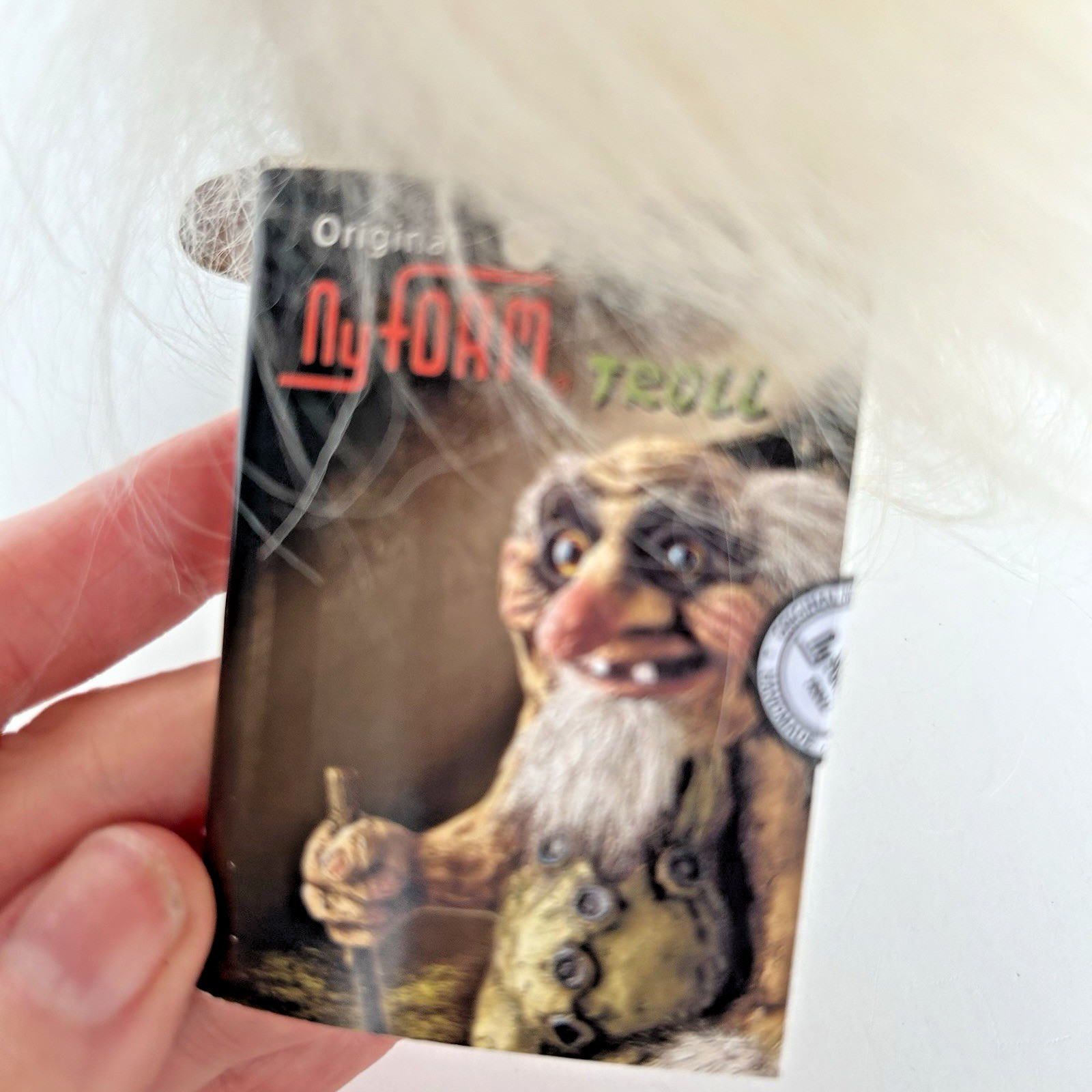 Original Nyform Norway Troll Grandma with Cat Knitting Flag Figure #149
