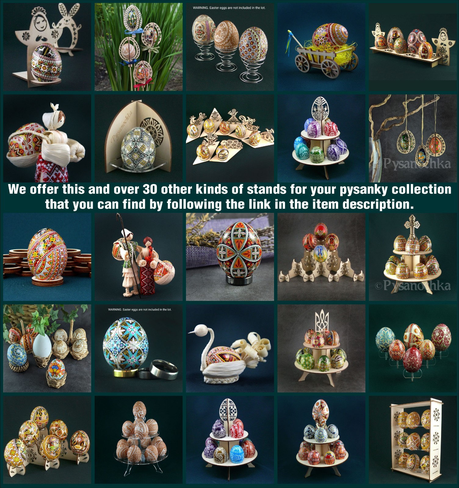 SET Chicken Pysanka+Handmade corn husk dolls by artist from Ukraine Pysanky