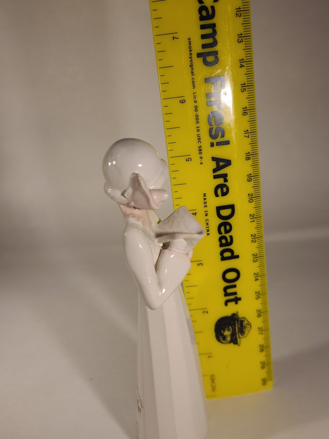 Vintage Louise Auger Canada Handmade Figurine, 5 1/2 Inches Tall Signed Reading