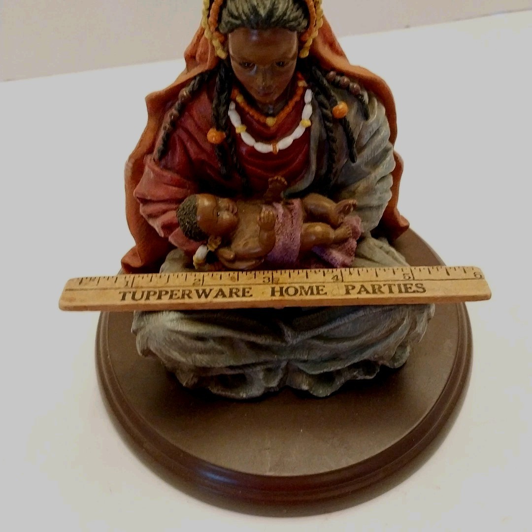 House of Lloyd African American Madonna With Baby Jesus Nativity Figurine 1995