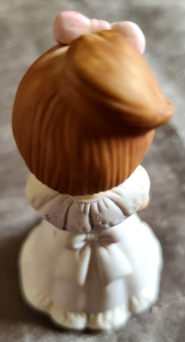 Vintage Enesco Brunette Growing Up Girl Birthday Girl Age 4 Figurine 1982