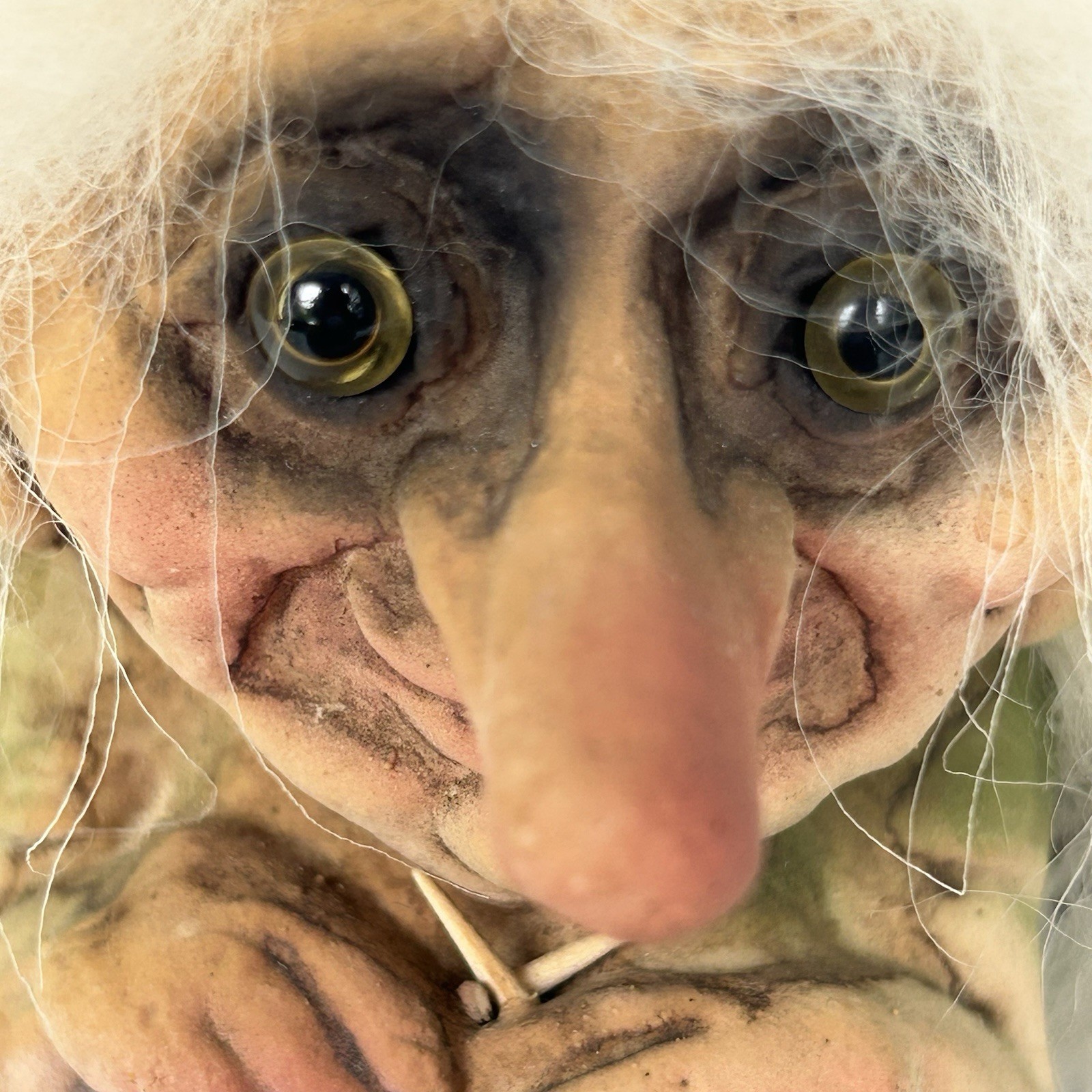 Original Nyform Norway Troll Grandma with Cat Knitting Flag Figure #149