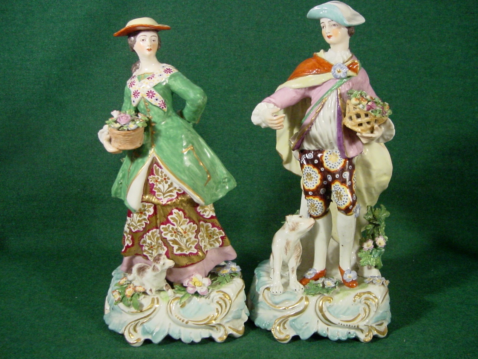 Antique Derby Chelsea Style Figure Shepherd Dog Lamb Sheep Porcelain Dresden