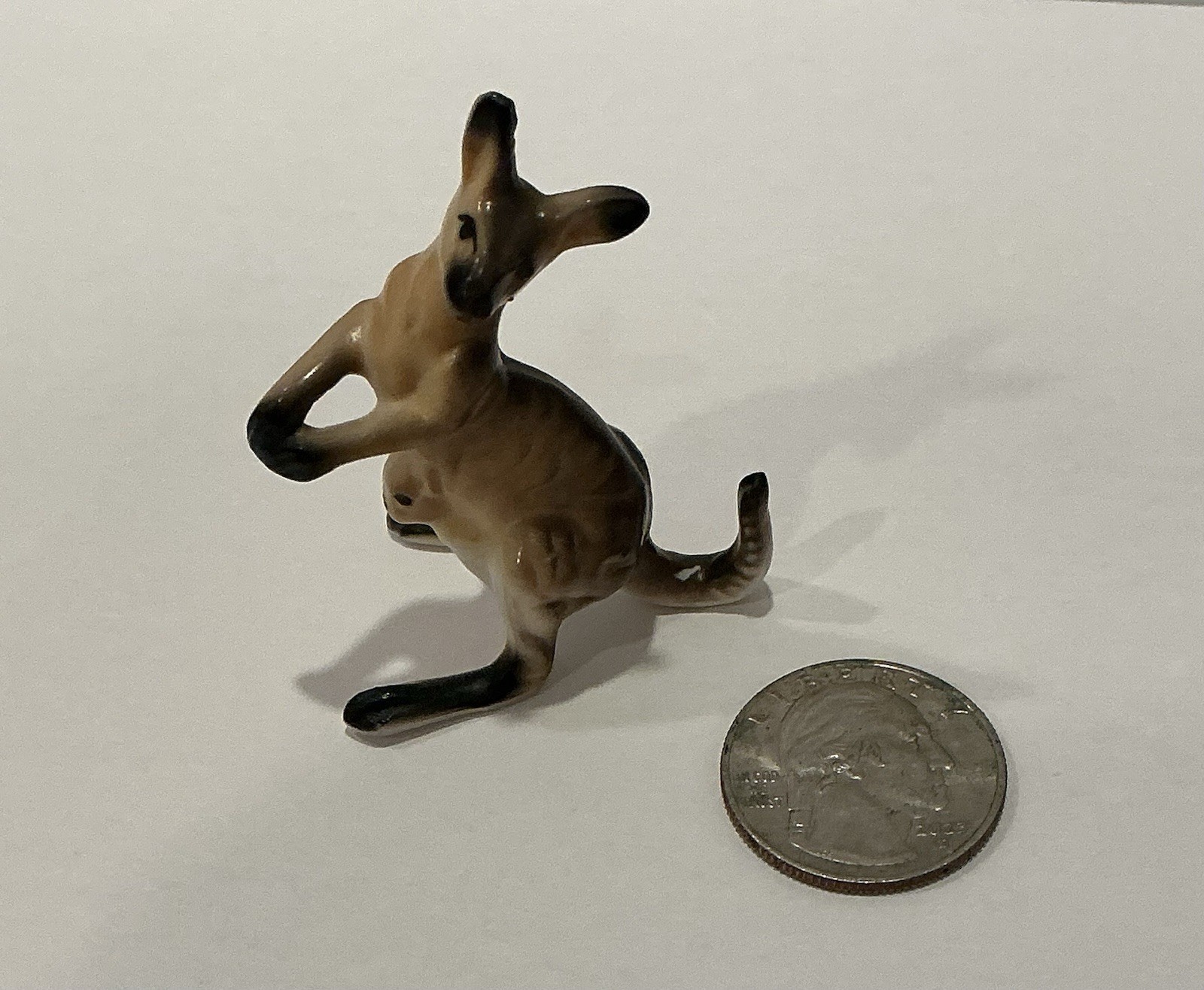 Vintage Kangaroo Miniature Figurine Family Set of 3 Joey Bone China Japan