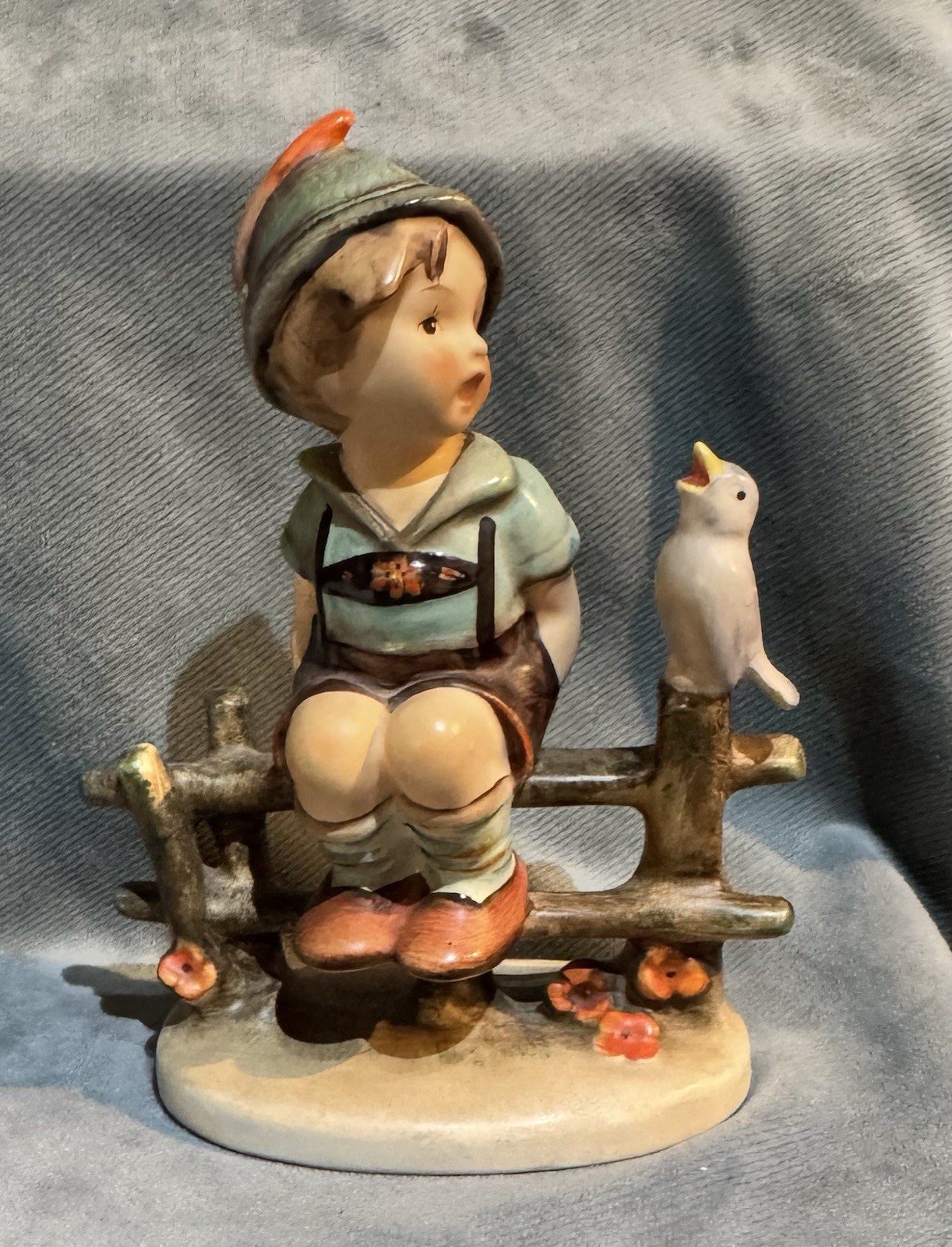 Vintage Hummel Goebel Figurine #111 Boy on Fence with Bird Wayside Harmony