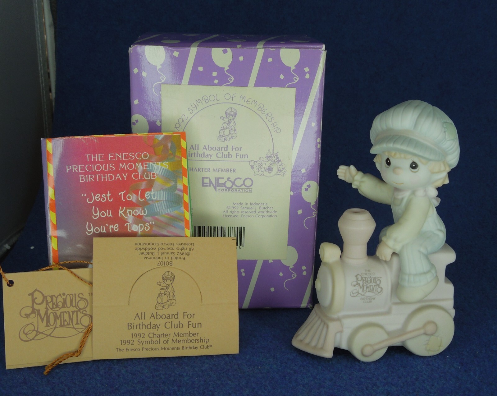Precious Moments “ALL ABOARD FOR BIRTHDAY CLUB FUN” B0107 G CLEF Mark-TTF4