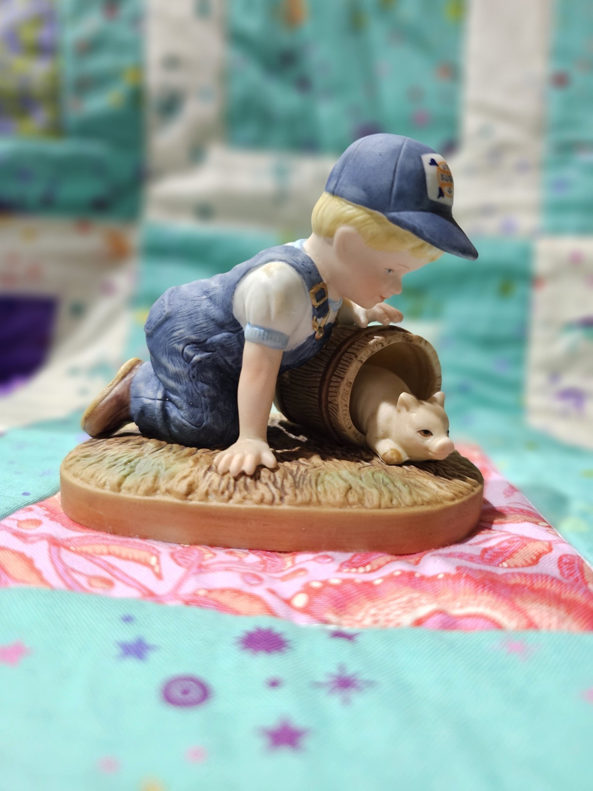 Country Store Little Farmers Ceramic Collectible Figurine Limited Edition 1983