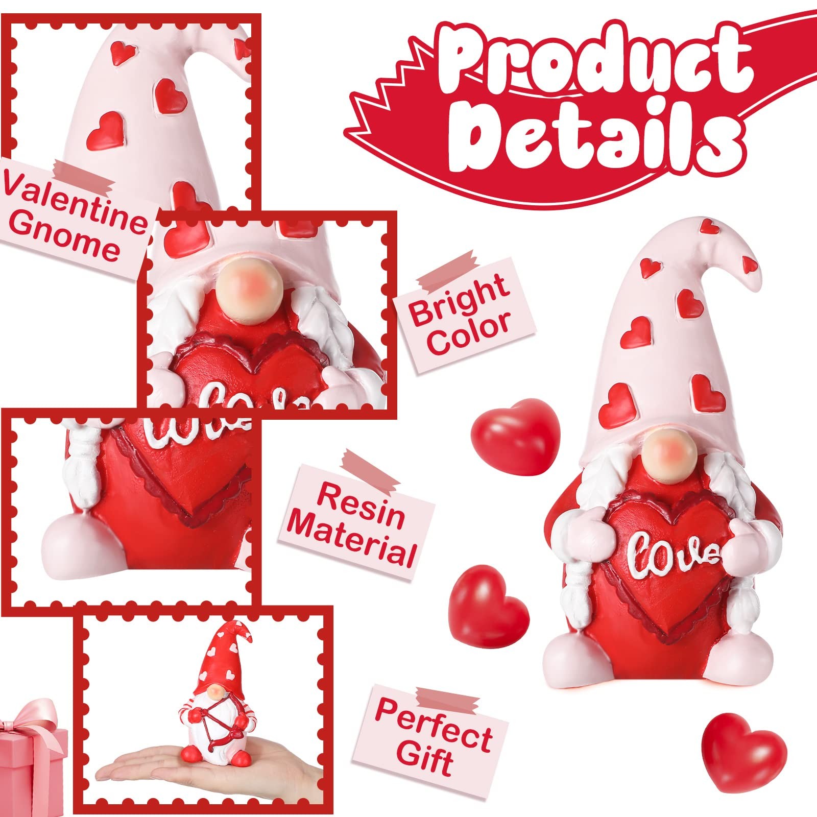 2 Pcs Valentine’S Day Gnomes Valentine Decorations Sweet Gifts for Mr & Mrs G…
