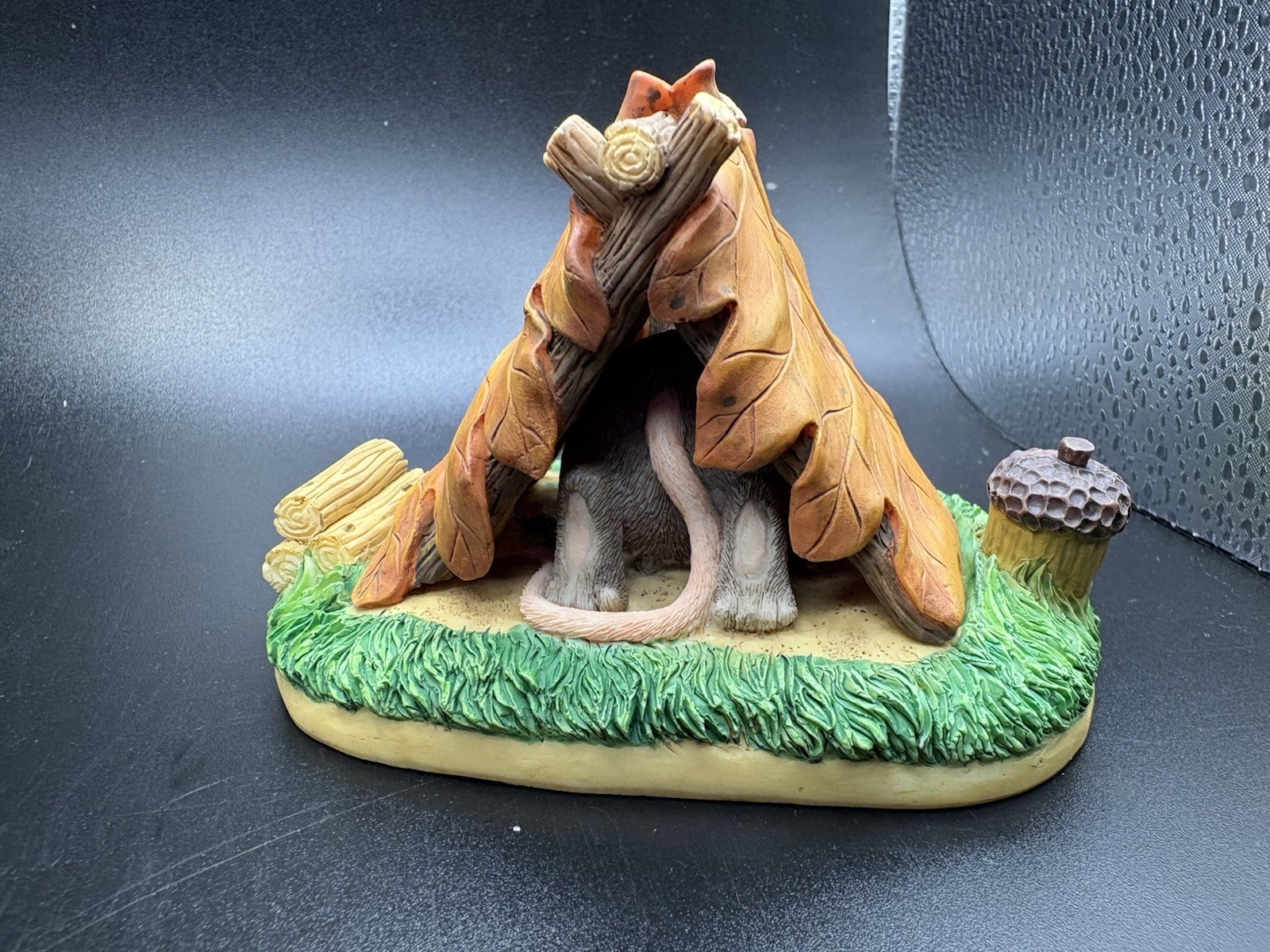 Fitz & Floyd Charming Tails Mouse Camping Out Figurine Ladybug Acorn