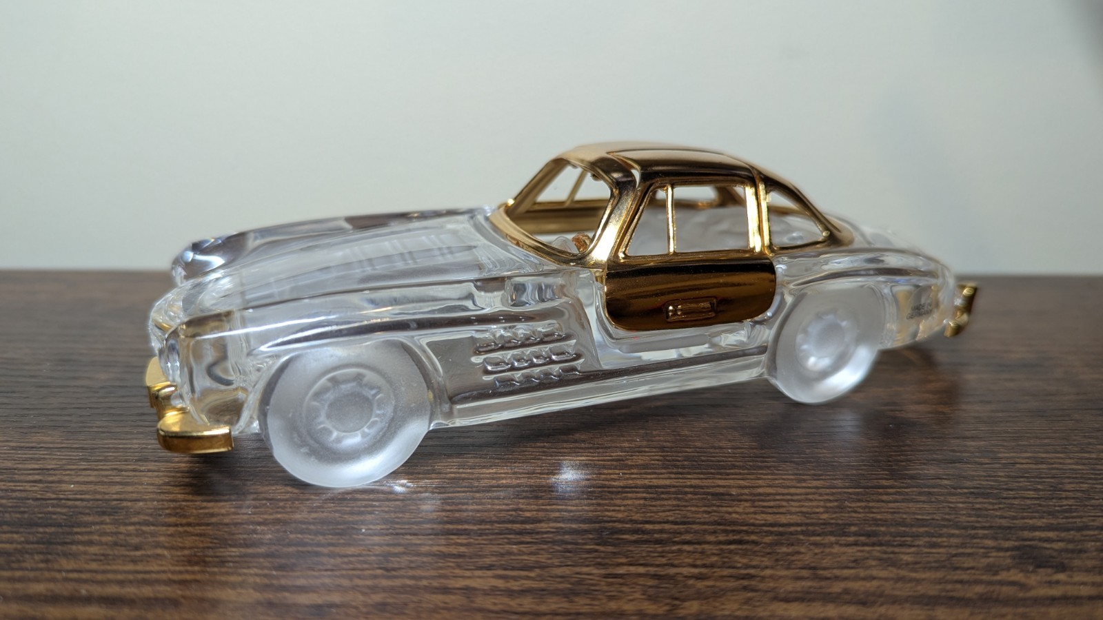 The Franklin Mint 1954 Mercedes 300 SL Gullwing Crystal & 24K Gold Trim 1:24 HTF