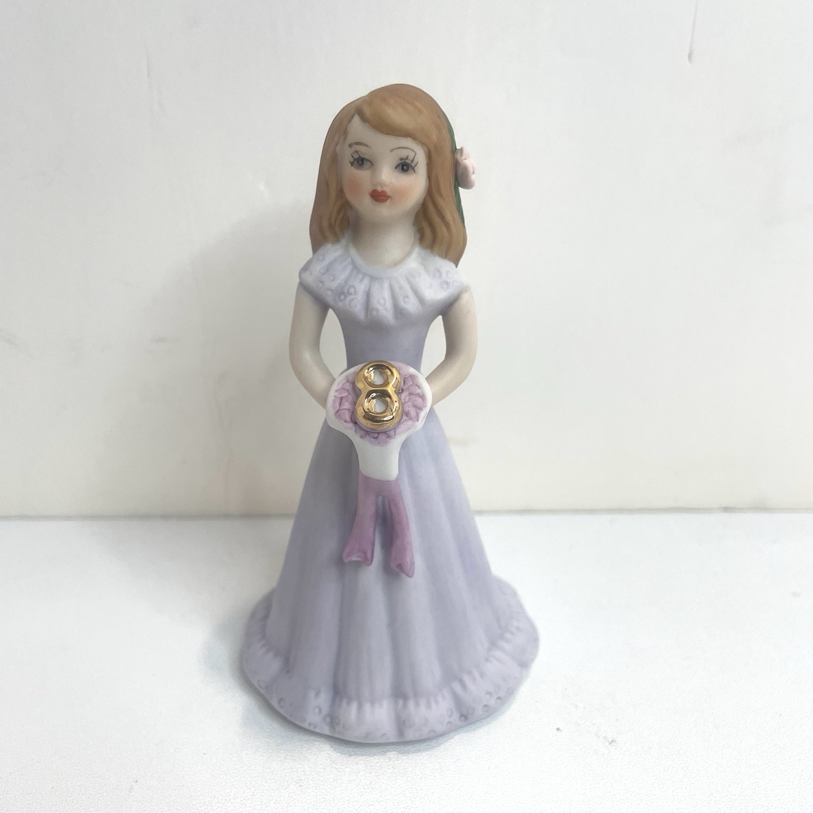 Vintage Growing Up Birthday Girls Brunette Hair Enesco