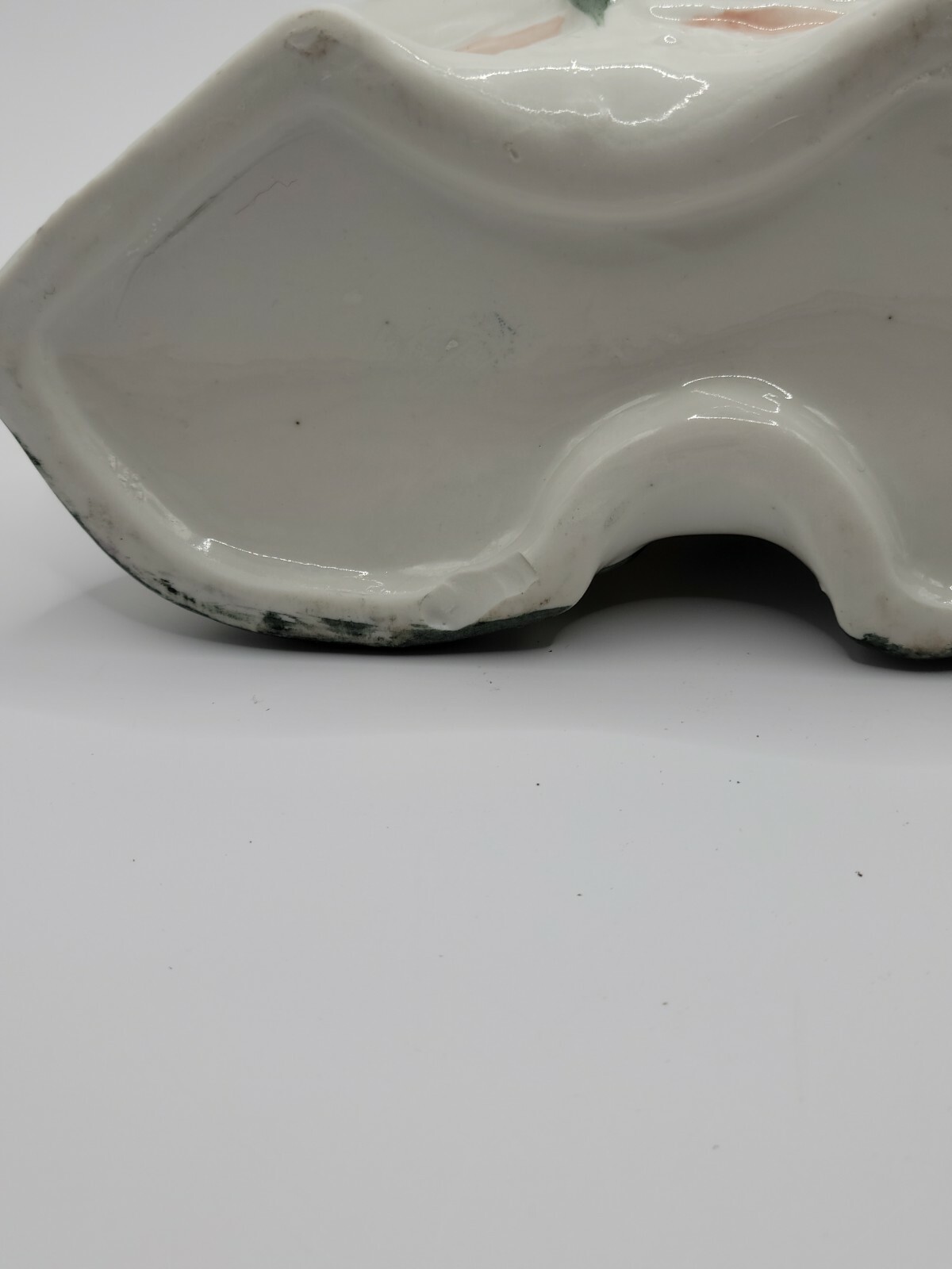 Vintage Porcelain Figurine Woman Rowing a Gondola Florals Swan