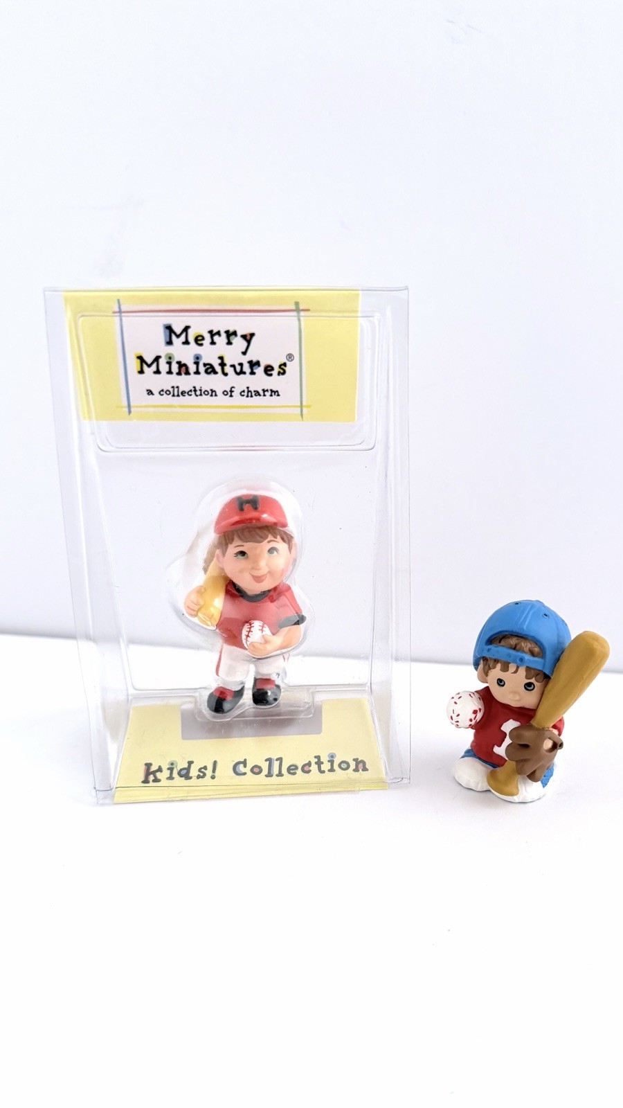 Baseball Slugger Bat Glove Hallmark 2000 Kids Collectible’s Merry Miniature NIP