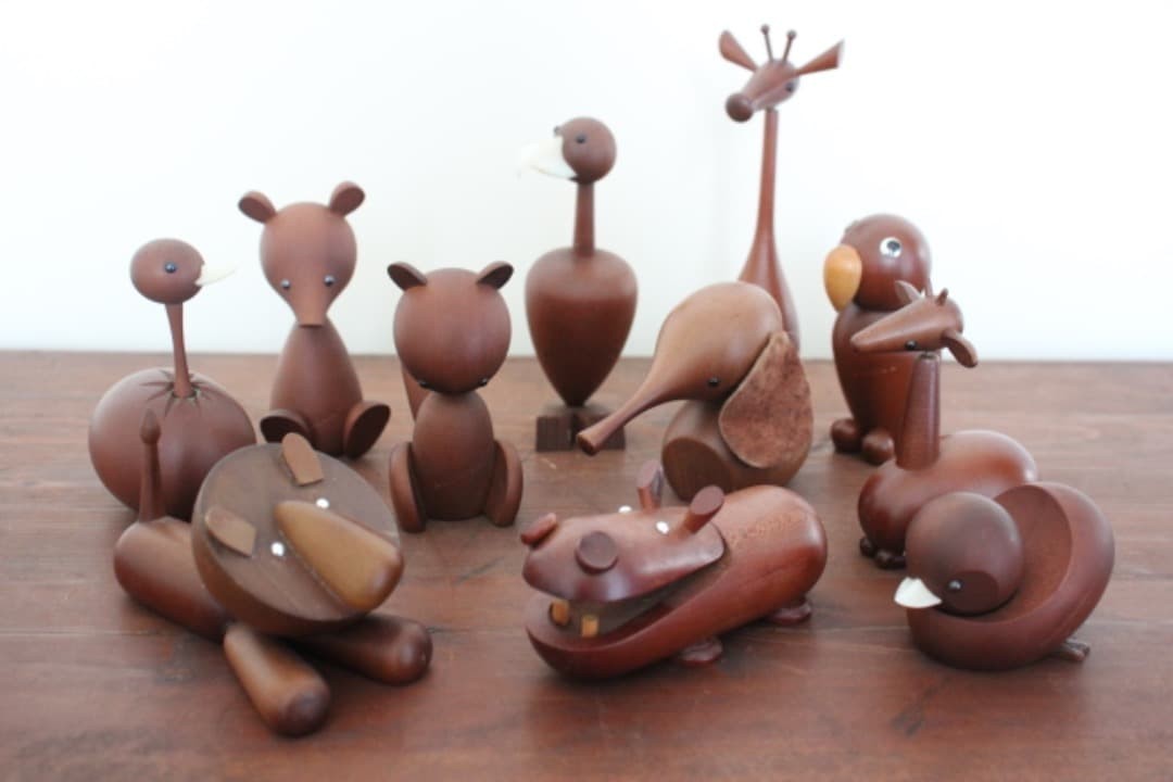 Senshukai Royal Pet Wooden Animal Figures 11 Types 60~70s Antique Good Condition
