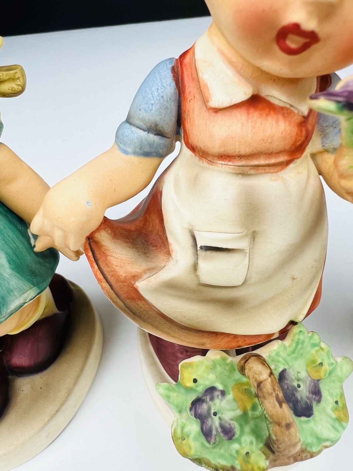 VTG 4 Ceramic Figurines Arnart The Fishing Boy Boys friend Flower Girl Prima