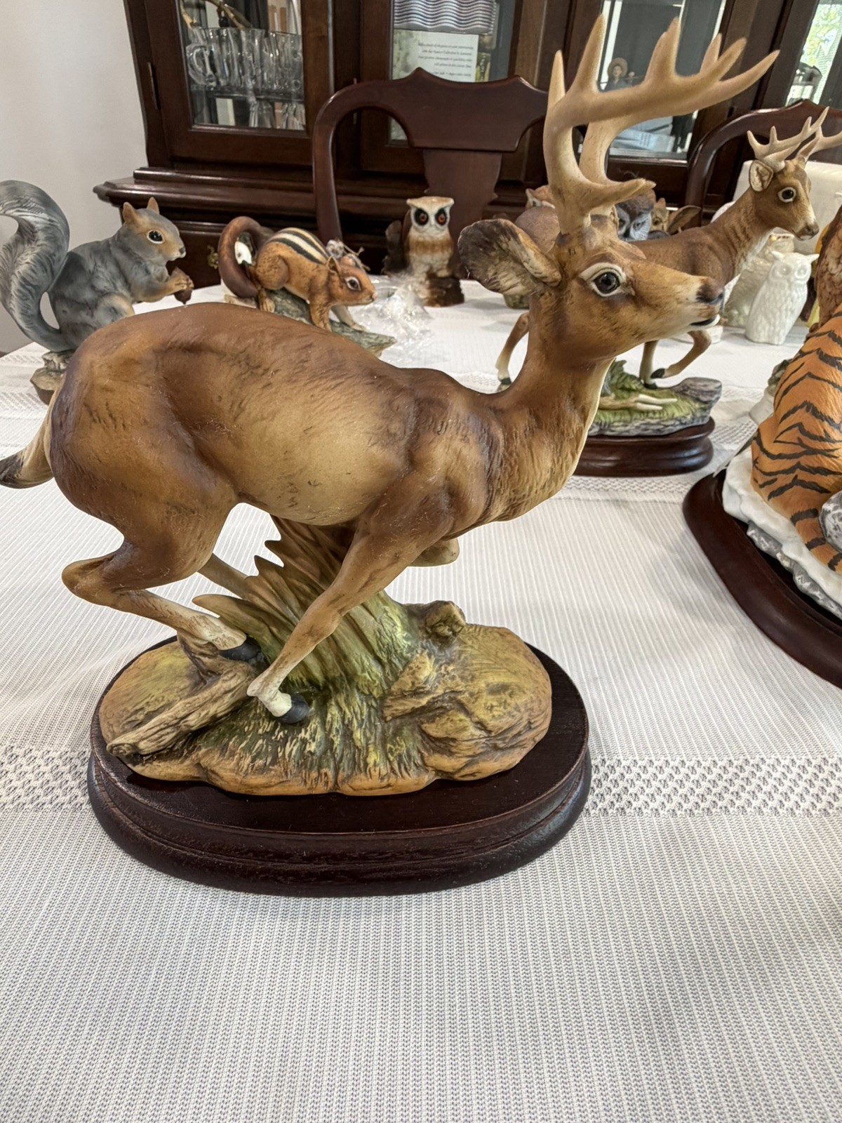 Andrea By Sadek 1985 Porcelain Mule Deer Figurine With Stand 7246
