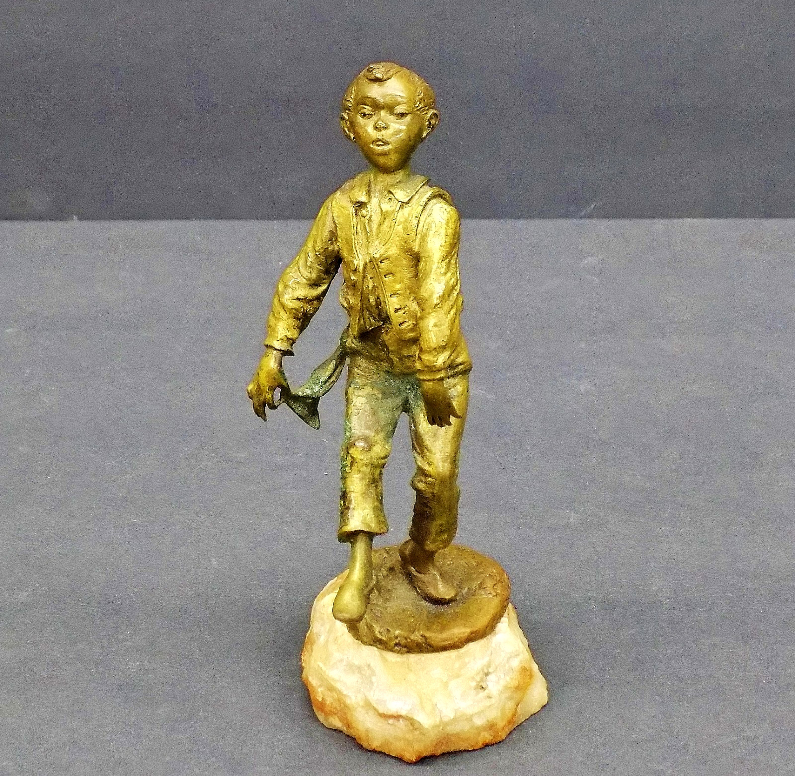 Unusual 19th Century French Gilt Bronze Figure of a Dancing African Boy