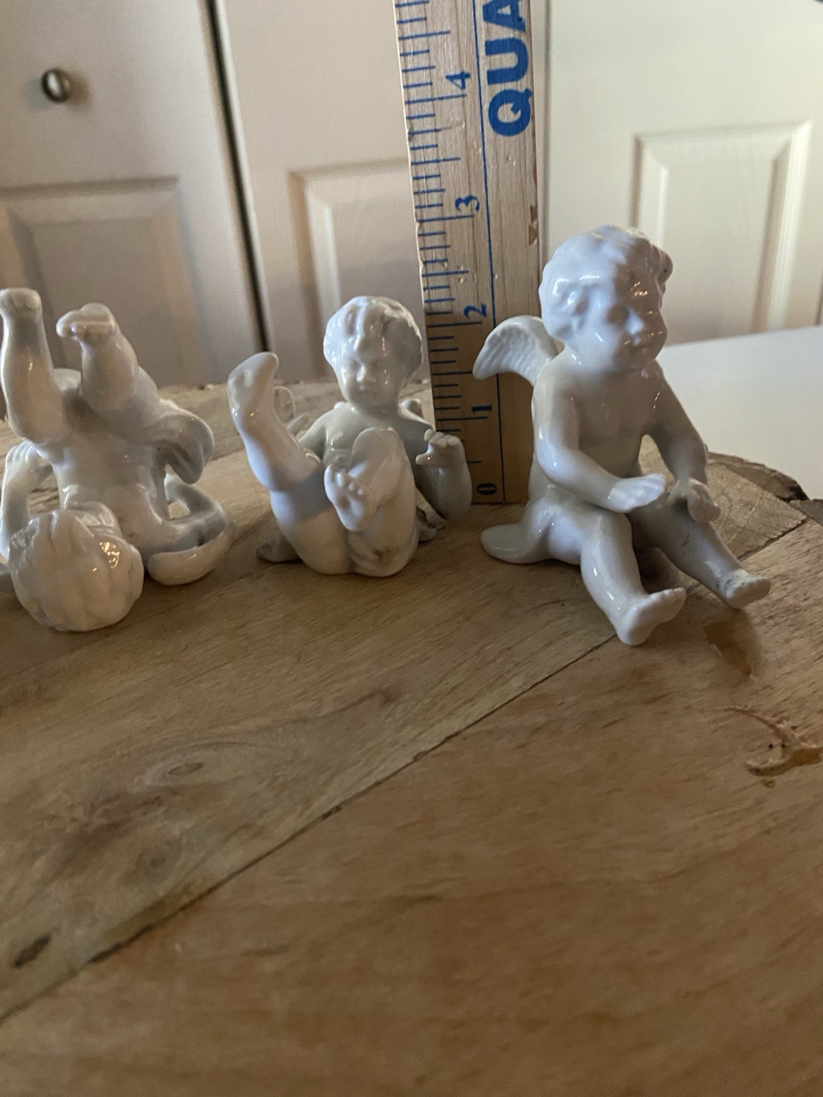 Vintage Dresden Germany Tumbling Cherubs – Lot of 5 White Porcelain Angels