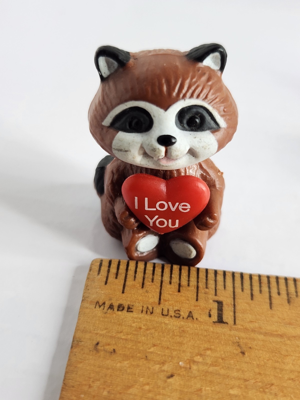 Russ Berrie Mini Figurines Racoon I Love You & Mouse With Love 1.5” Vintage New