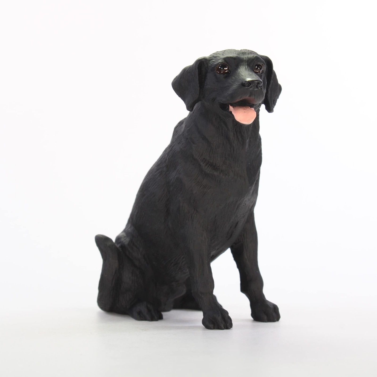 Black Lab Dog Figurine 4″ Stone Resin Hand Painted – Realistic Home Decor