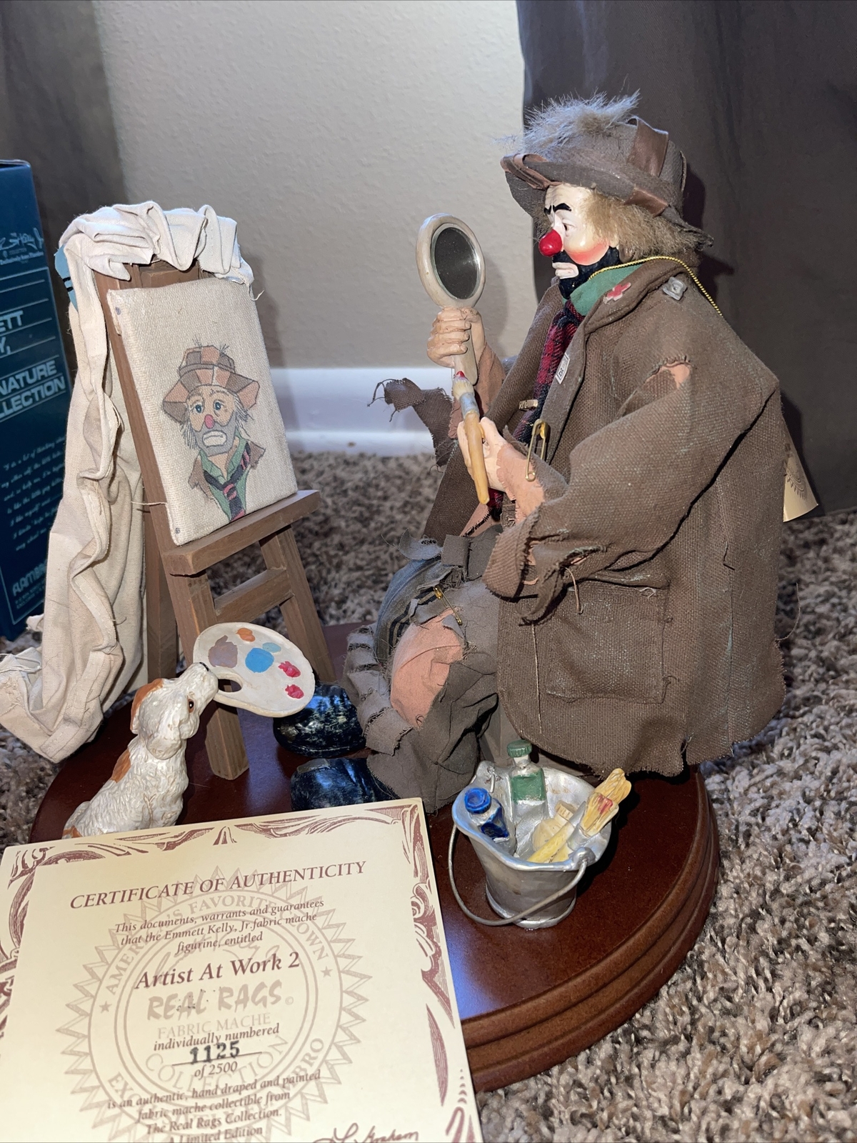 Emmett Kelly Jr “ARTIST AT WORK 2”Limited Edition, #1125 By Flambro – Full Size