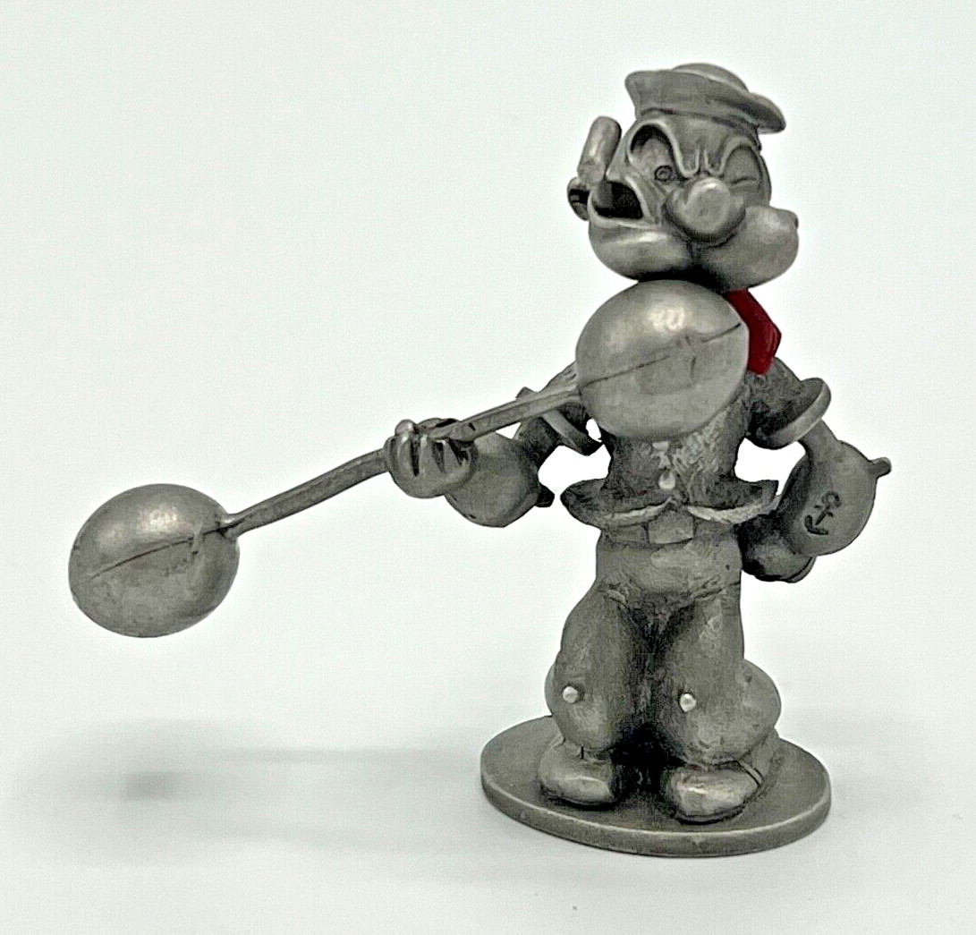 1980 KFS Spoontiques Pewter POPEYE Sailorman Tugboat Cartoon Miniature Figure