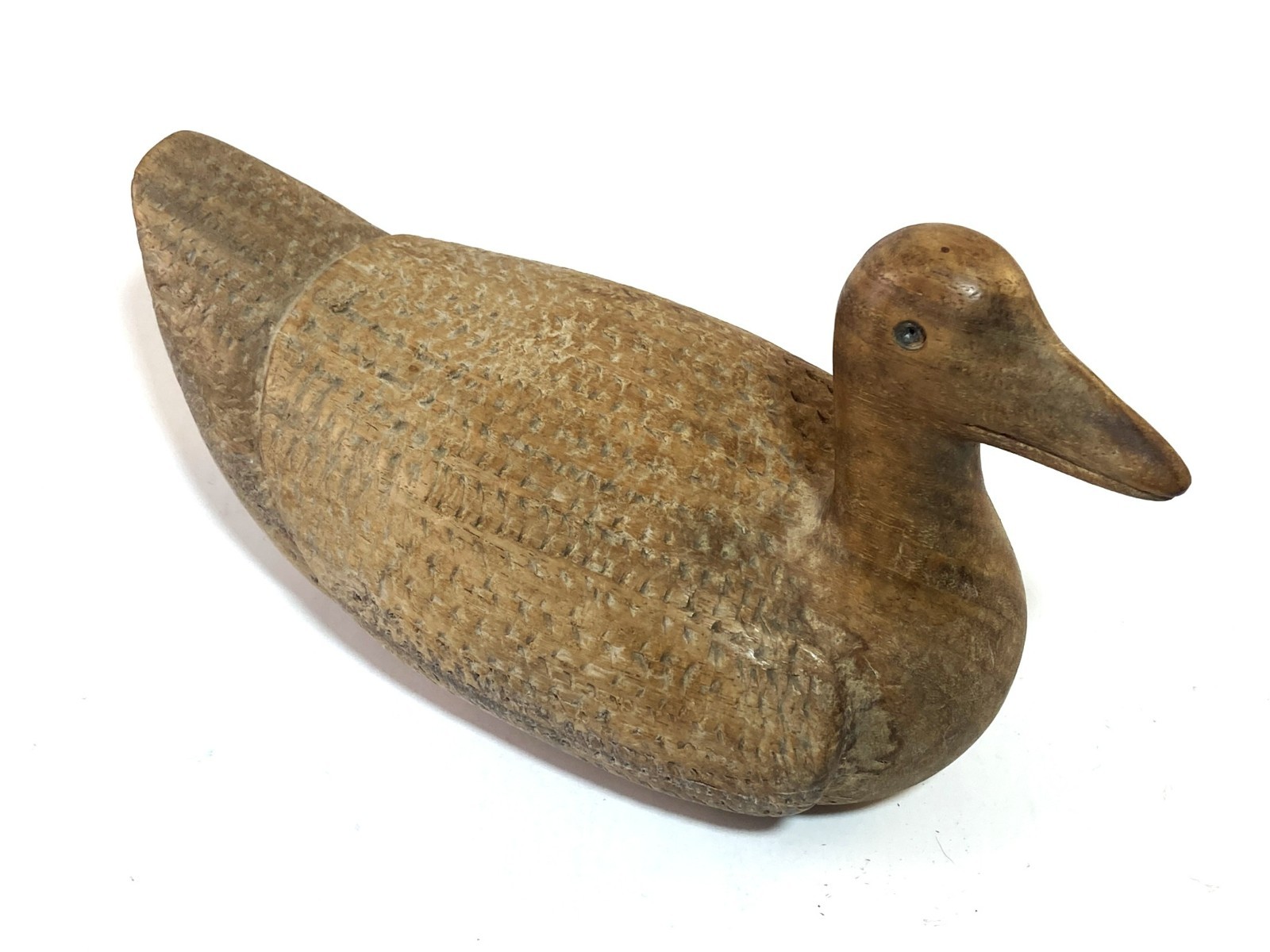 Vintage Hand Carved Solid Wood Primitive Duck Decoy Folk Art Cairo Egypt Boho