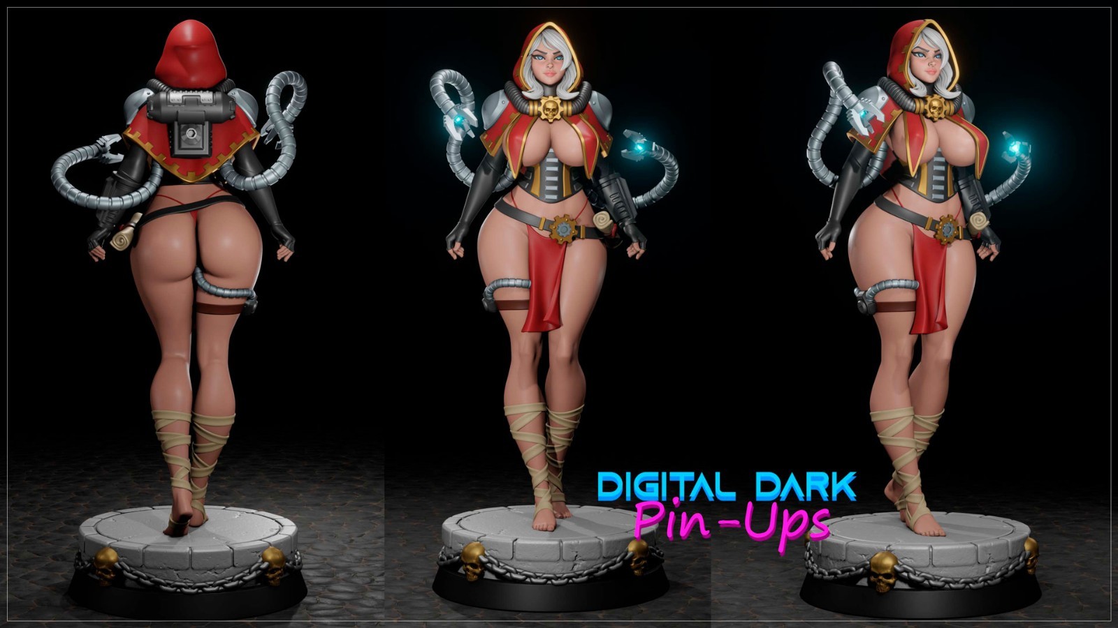Digital Dark Pin-Ups NSFW : Female Tech Priest – Resin (1:4-1:24 scale) Figure