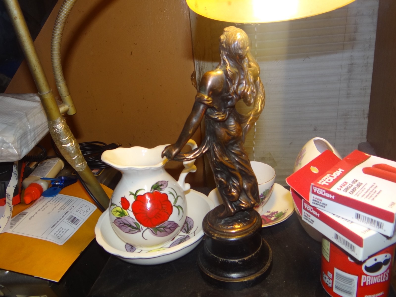 1 french Bronze Statue 1890’s Rare French Art Nouveau caiete only 12″ tall