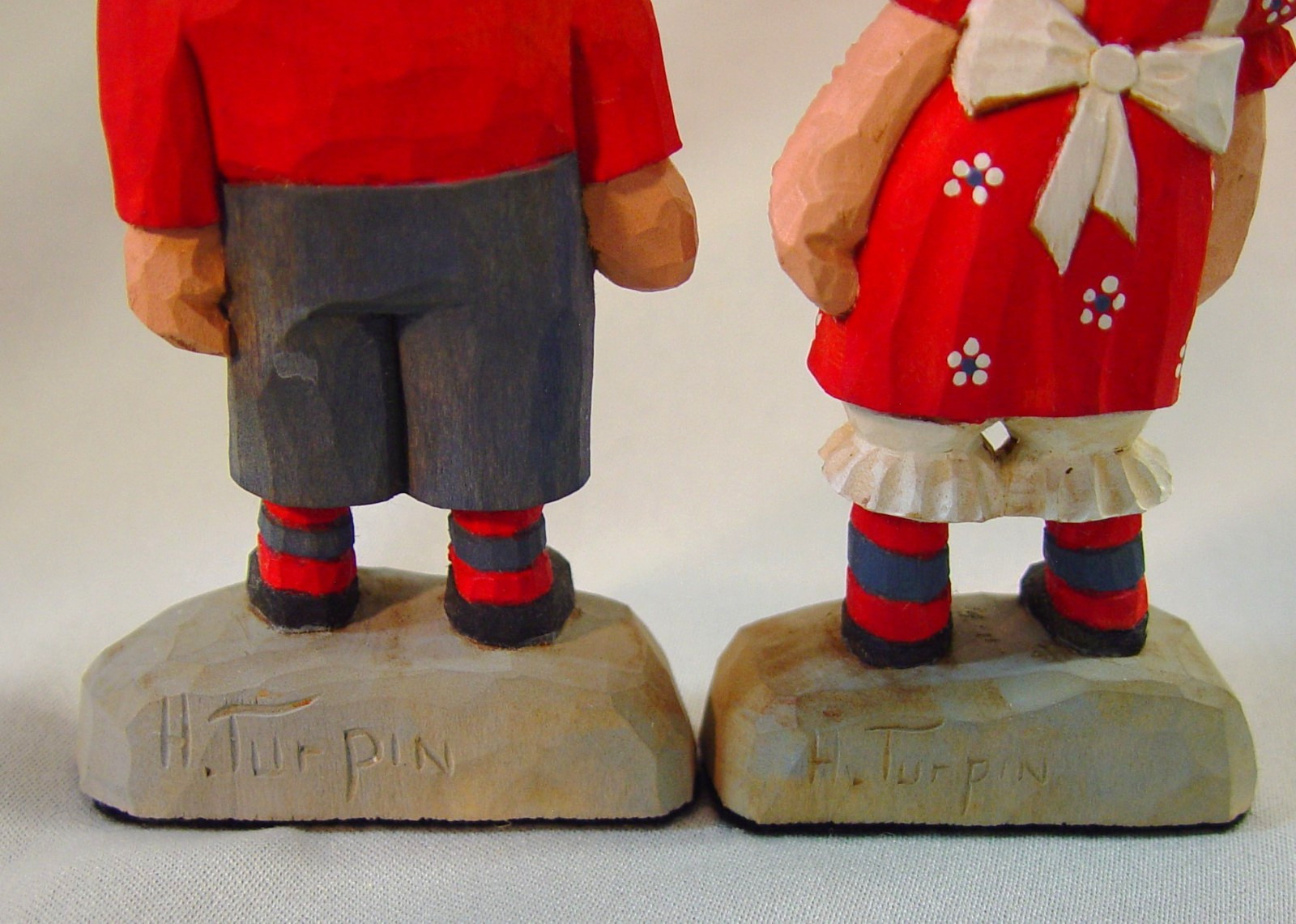 Raggedy Ann and Andy Original Caricature Woodcarvings by Harold Turpin