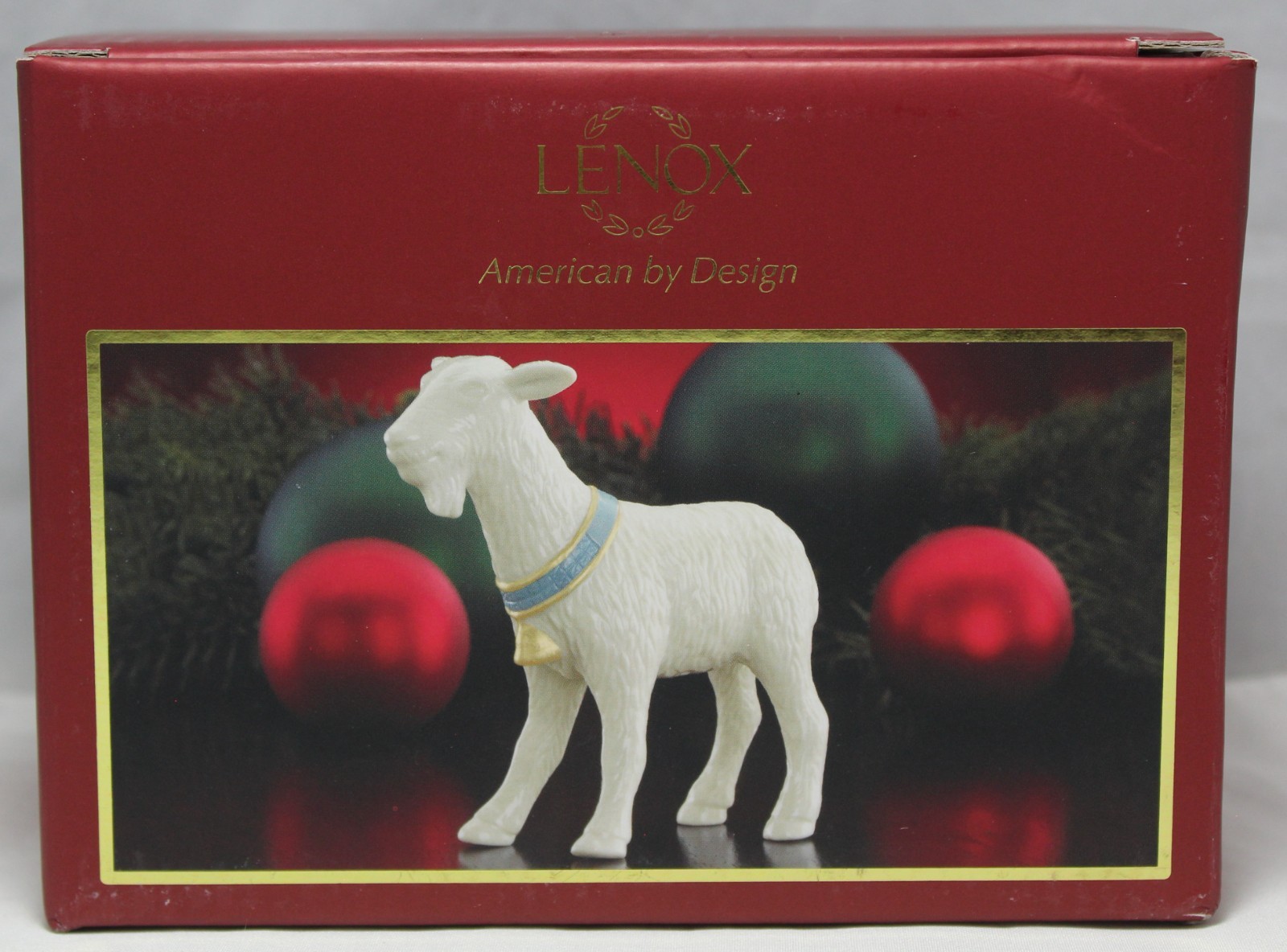 Lenox First Blessing Nativity Goat Figurine Gold/Teal Accents in Box