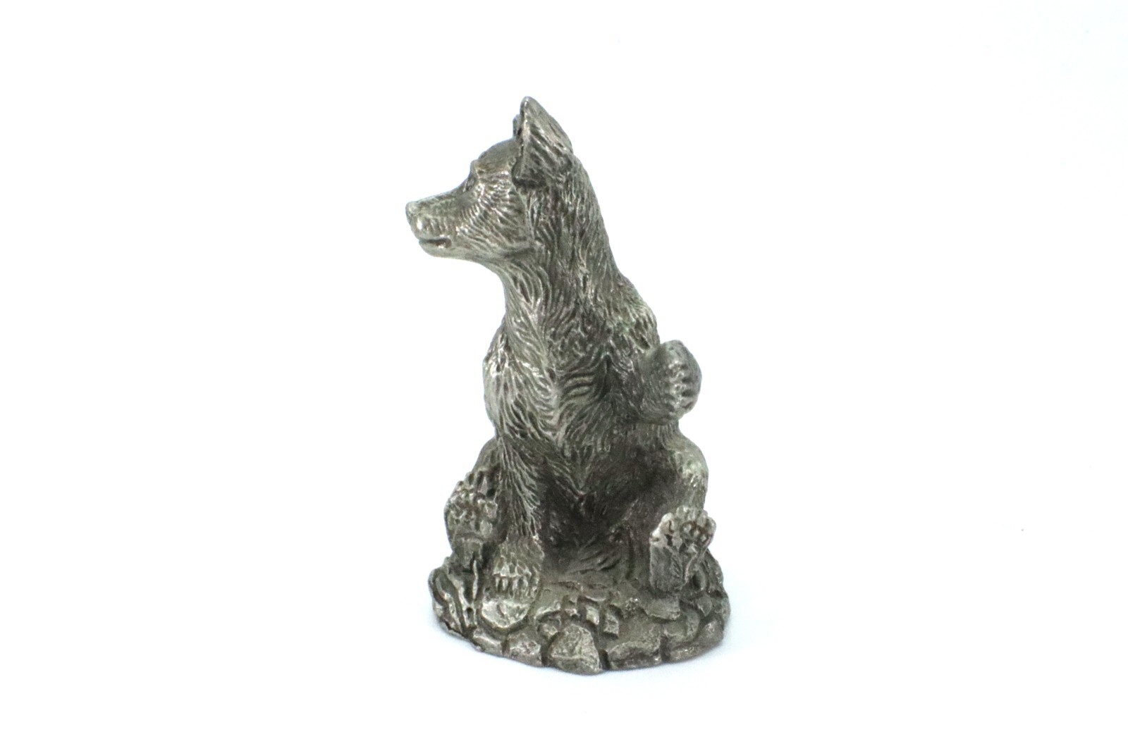 June Lunger Franklin Mint PEWTER BEAR CUB Woodland Animal 1981 Vintage Figurine