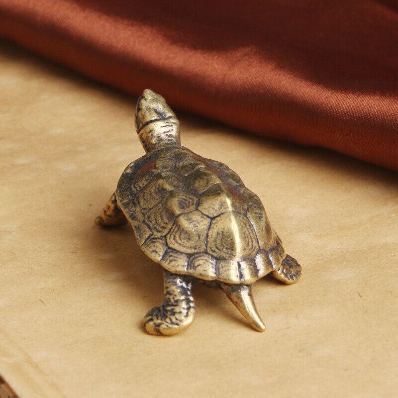 Vintage Brass Turtle Figurine Statue Home Ornaments Animal Figurines Gift