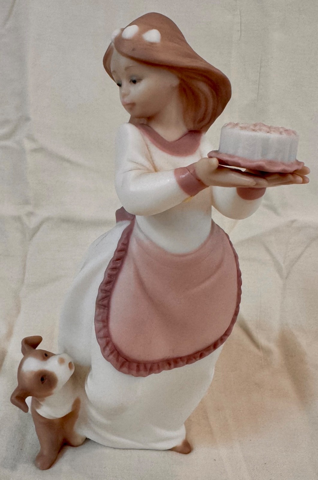 Lladro Vintage Golden Memories Daisa girl with cake dog “None for You” 1991