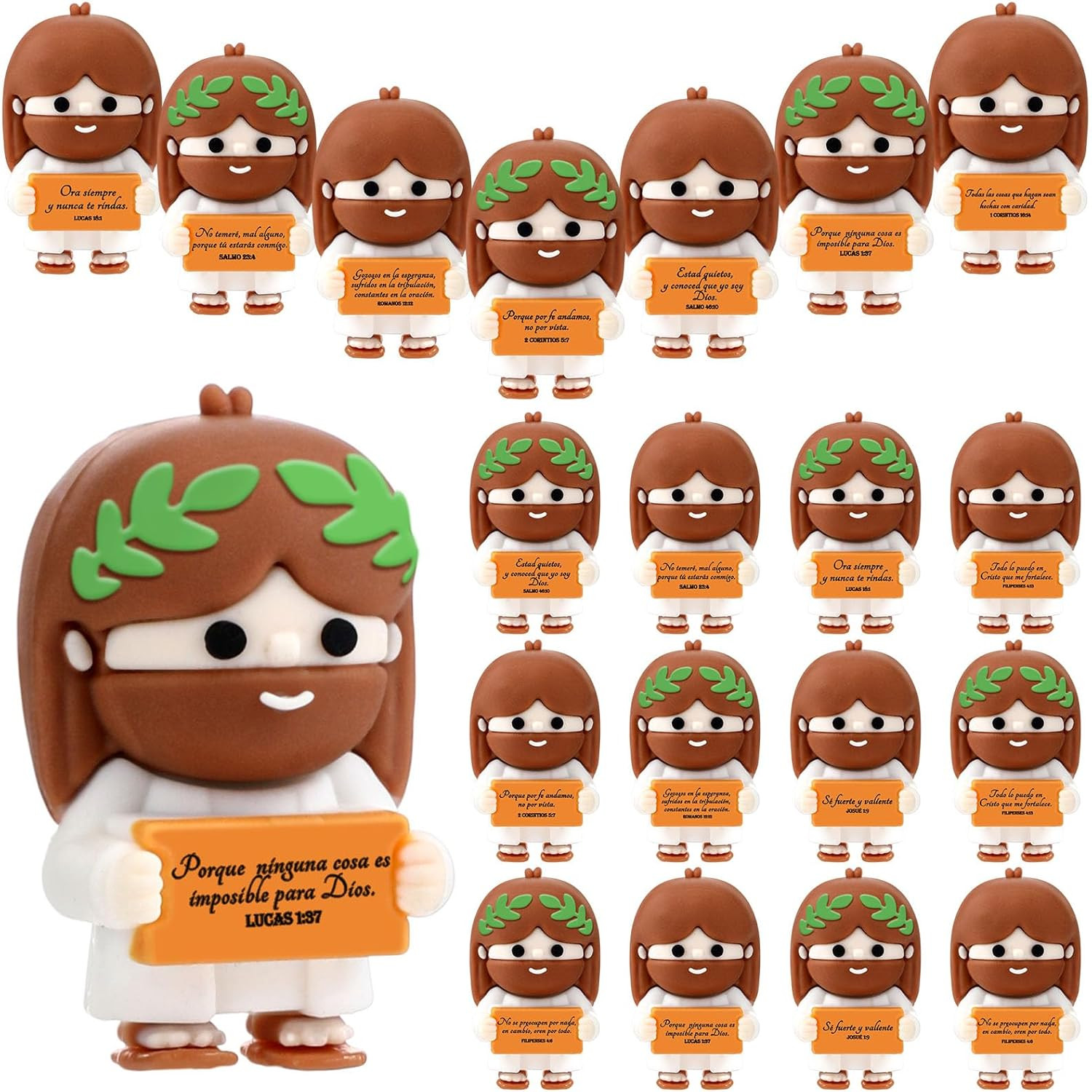 40 Pcs Mini Jesus Figurines with Bible Verses – Christian Easter Gifts