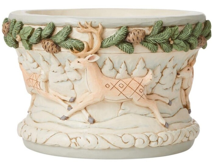 LAST ONE Jim Shore White Woodland Decorative Deer Table Decor Bowl FREE SHIP