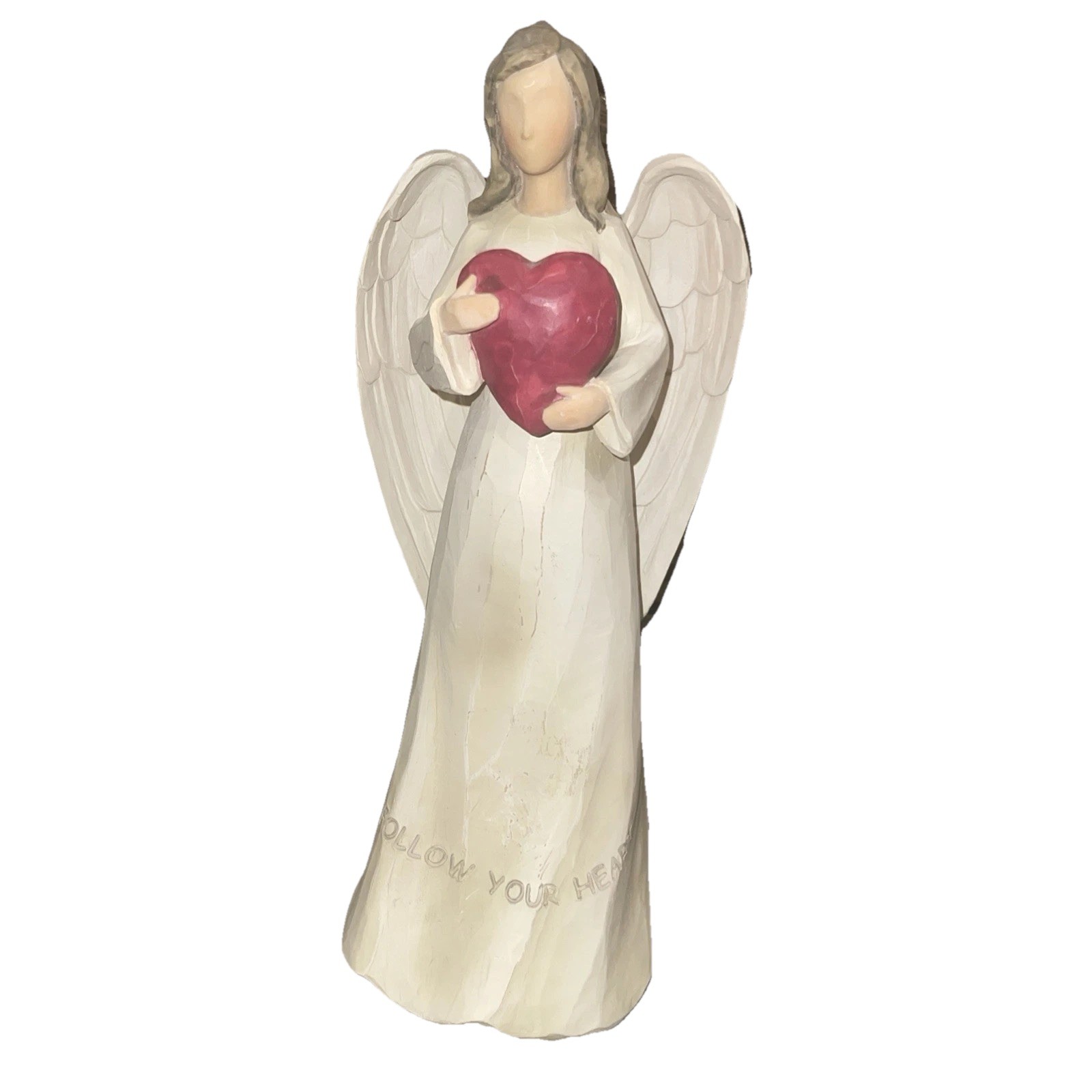 Ganz Angel Figurine Follow Your Heart Red Heart Resin 12” Inspirational