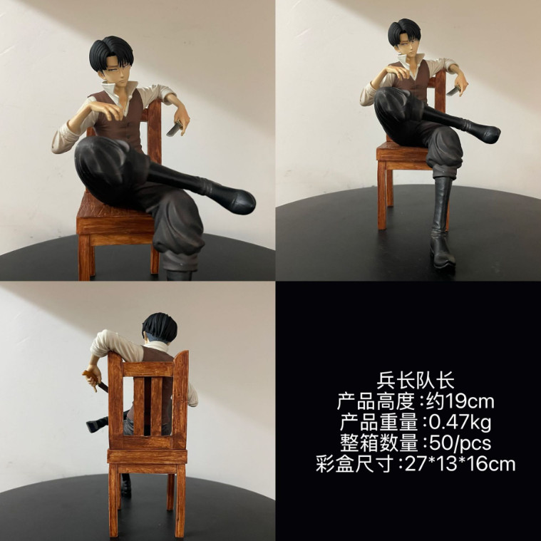 H19CM Attack on Titan Levi Ackerman Statue Figure Model Collectible Gift W/BOX