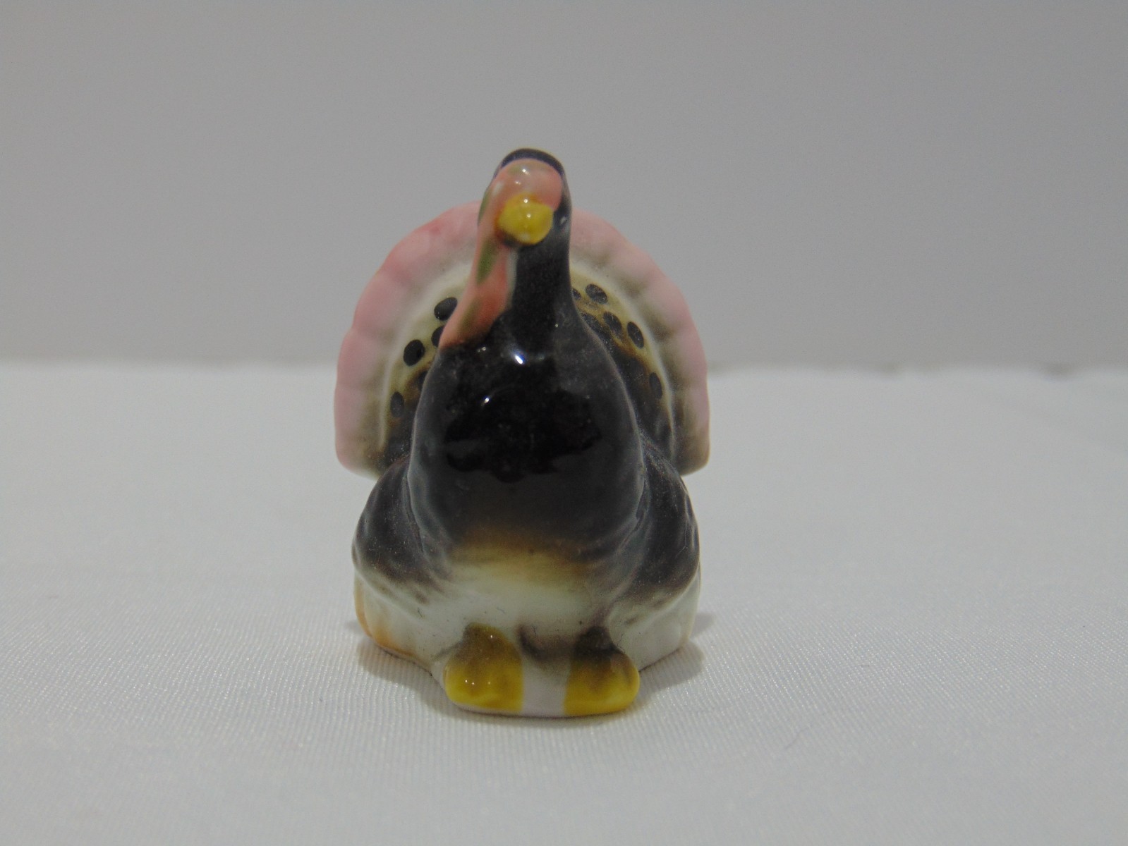 Miniature Porcelain Tom Turkey Figurine 1 1/2 in