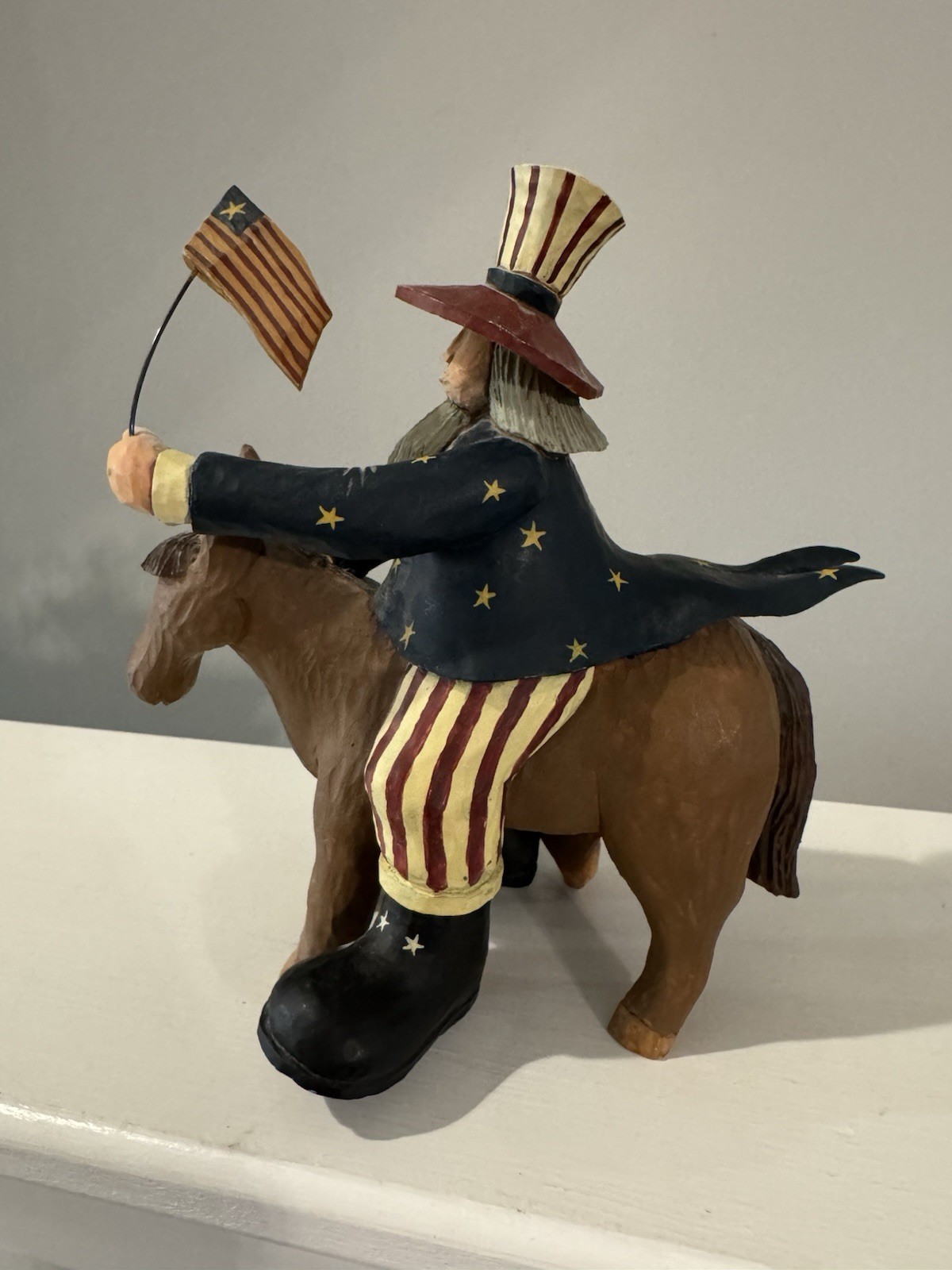 Vintage 2001 Williraye Studio “Yankee Doodle Dandy” Uncle Sam On Donkey