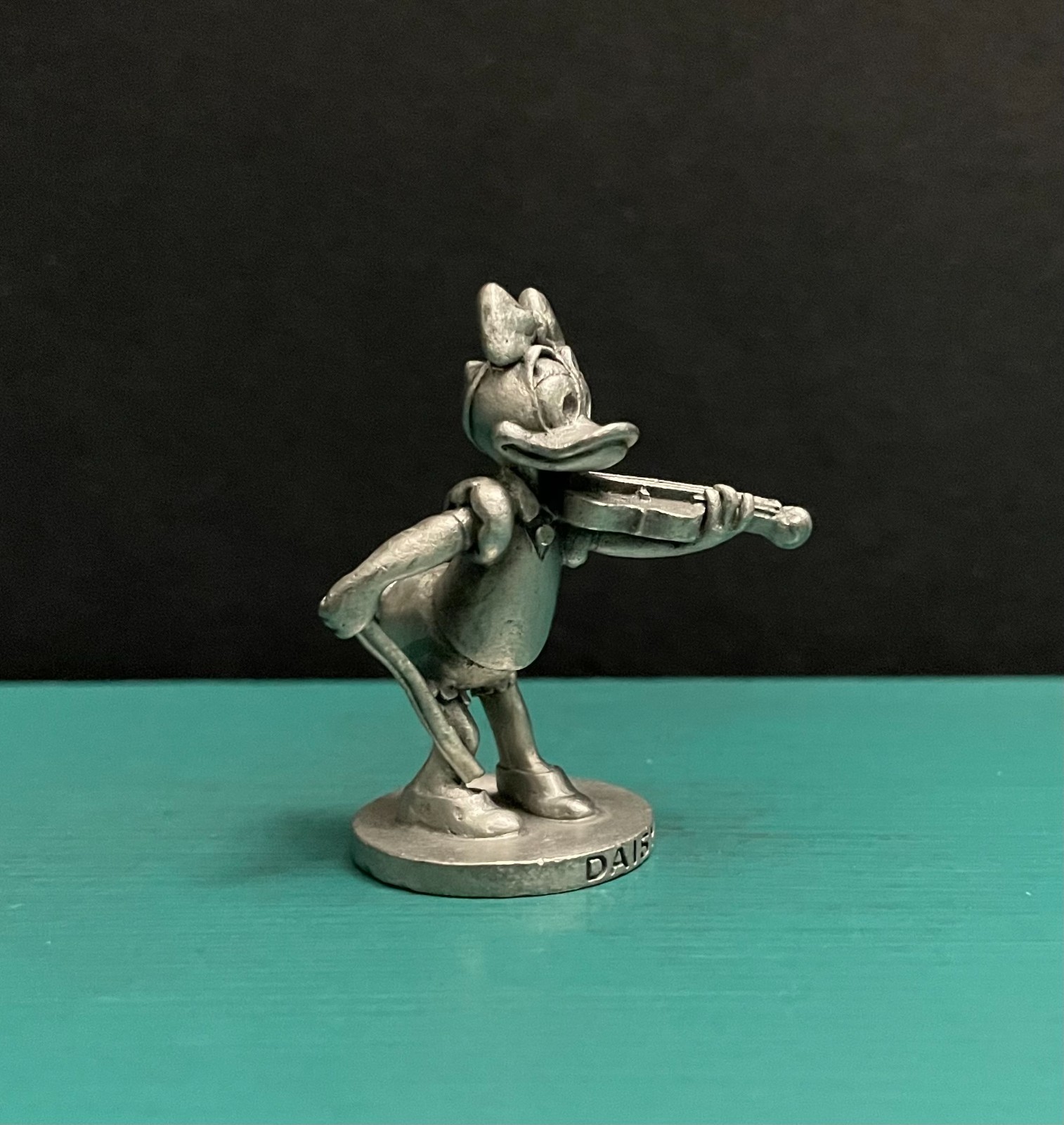 Walt Disney Schmid Pewter RKO Cartoon Daisy Duck Violin Band Orchestra Figurine