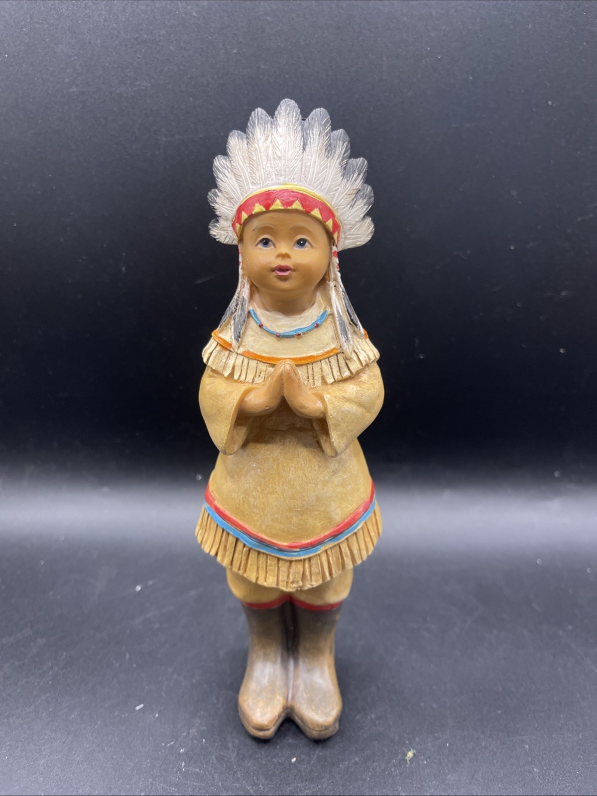 Native American Girl Figurine, Vintage 7” Tall