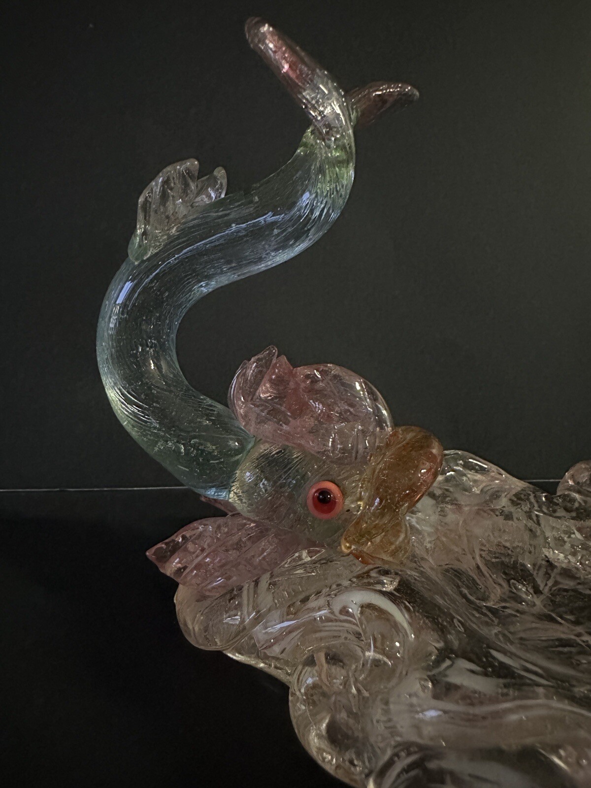 ZBS Czech Bohemian Art Glass Stanislav Halama Koi Fish Figurine Bowl Sculpture