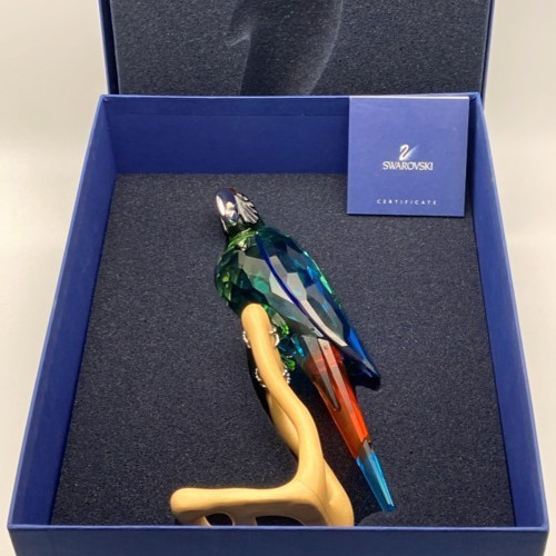 Swarovski Crystal 685824 PARADISE BIRDS MACAW Green Orig box COA Large Figurine